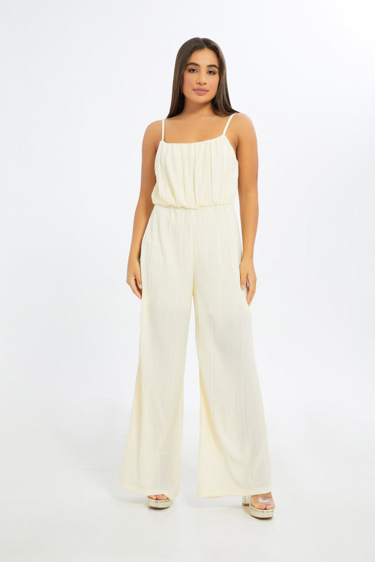 Redtag-Women-Cream-Plisse-Strappy-Jumsiute-Category:Dresses,-Colour:Cream,-Deals:New-In,-Dept:Ladieswear,-Filter:Women's-Clothing,-H1:LWR,-H2:LAD,-H3:DRS,-H4:CAD,-New-In-Women-APL,-Non-Sale,-S23C,-Season:S23D,-Section:Women,-Women-Dresses-Women's-