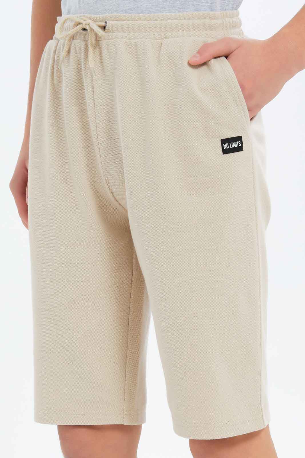 Redtag-Boys-Beige-Pique-Active-Shorts-BSR-Shorts,-Category:Shorts,-Colour:Beige,-Deals:New-In,-Dept:Boys,-Filter:Senior-Boys-(8-to-14-Yrs),-New-In-BSR-APL,-Non-Sale,-S23C,-Section:Boys-(0-to-14Yrs)-Senior-Boys-9 to 14 Years