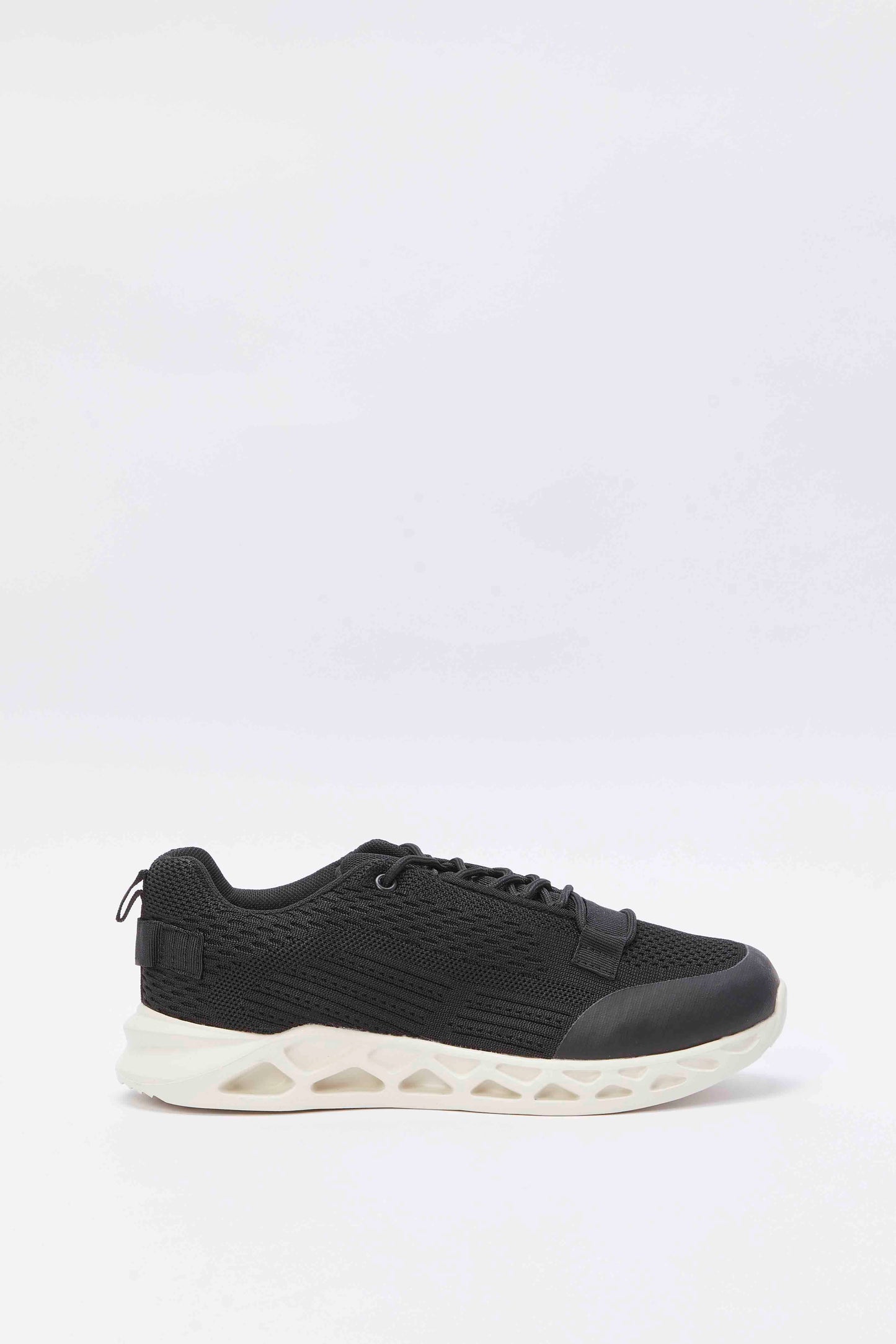 Redtag-Black-Knitted-Sneaker-BSR-Trainers,-Category:Shoes,-Colour:Black,-Deals:New-In,-Filter:Boys-Footwear-(5-to-14-Yrs),-N/A,-New-In-BSR-FOO,-Non-Sale,-S23A,-Section:Boys-(0-to-14Yrs)-Senior-Boys-5 to 14 Years