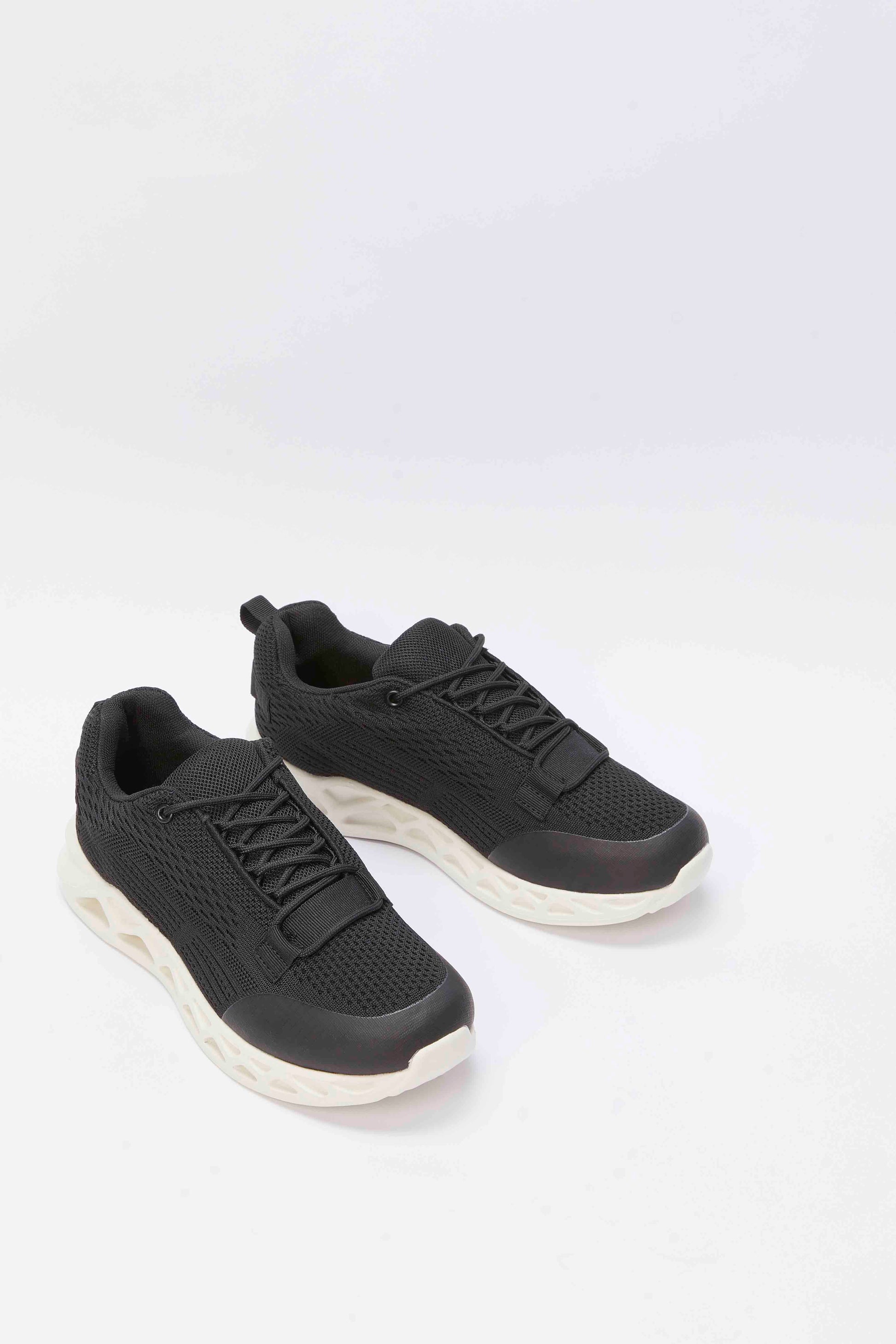 Redtag-Black-Knitted-Sneaker-BSR-Trainers,-Category:Shoes,-Colour:Black,-Deals:New-In,-Filter:Boys-Footwear-(5-to-14-Yrs),-N/A,-New-In-BSR-FOO,-Non-Sale,-S23A,-Section:Boys-(0-to-14Yrs)-Senior-Boys-5 to 14 Years