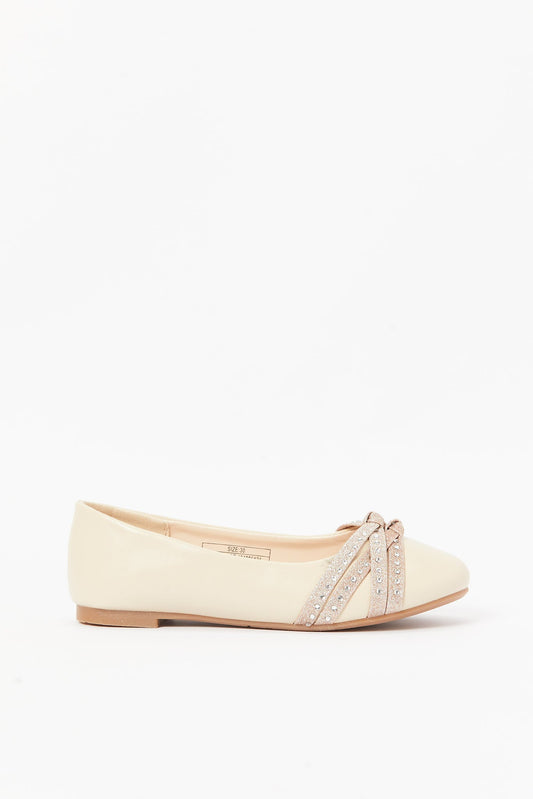 Redtag-Beige-Diamante-Ballerina-Category:Shoes,-Colour:Beige,-Deals:New-In,-Filter:Girls-Footwear-(5-to-14-Yrs),-GSR-Shoes,-N/A,-New-In-GSR-FOO,-Non-Sale,-S23B,-Section:Girls-(0-to-14Yrs)-Senior-Girls-5 to 14 Years