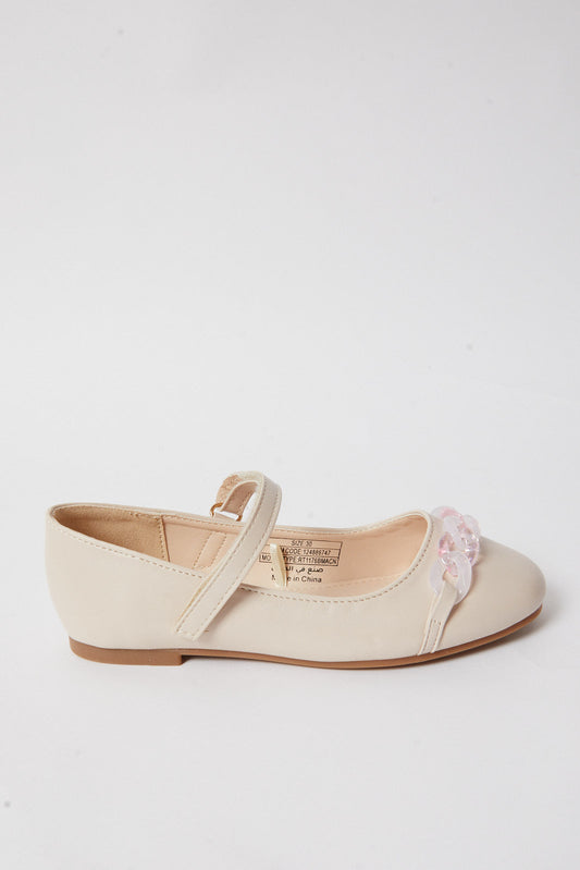 Redtag-Pale-Pink-Chain-Embellished-Ballerina-Category:Shoes,-Colour:Pink,-Deals:New-In,-Filter:Girls-Footwear-(5-to-14-Yrs),-GSR-Shoes,-N/A,-New-In-GSR-FOO,-Non-Sale,-S23B,-Section:Girls-(0-to-14Yrs)-Senior-Girls-5 to 14 Years