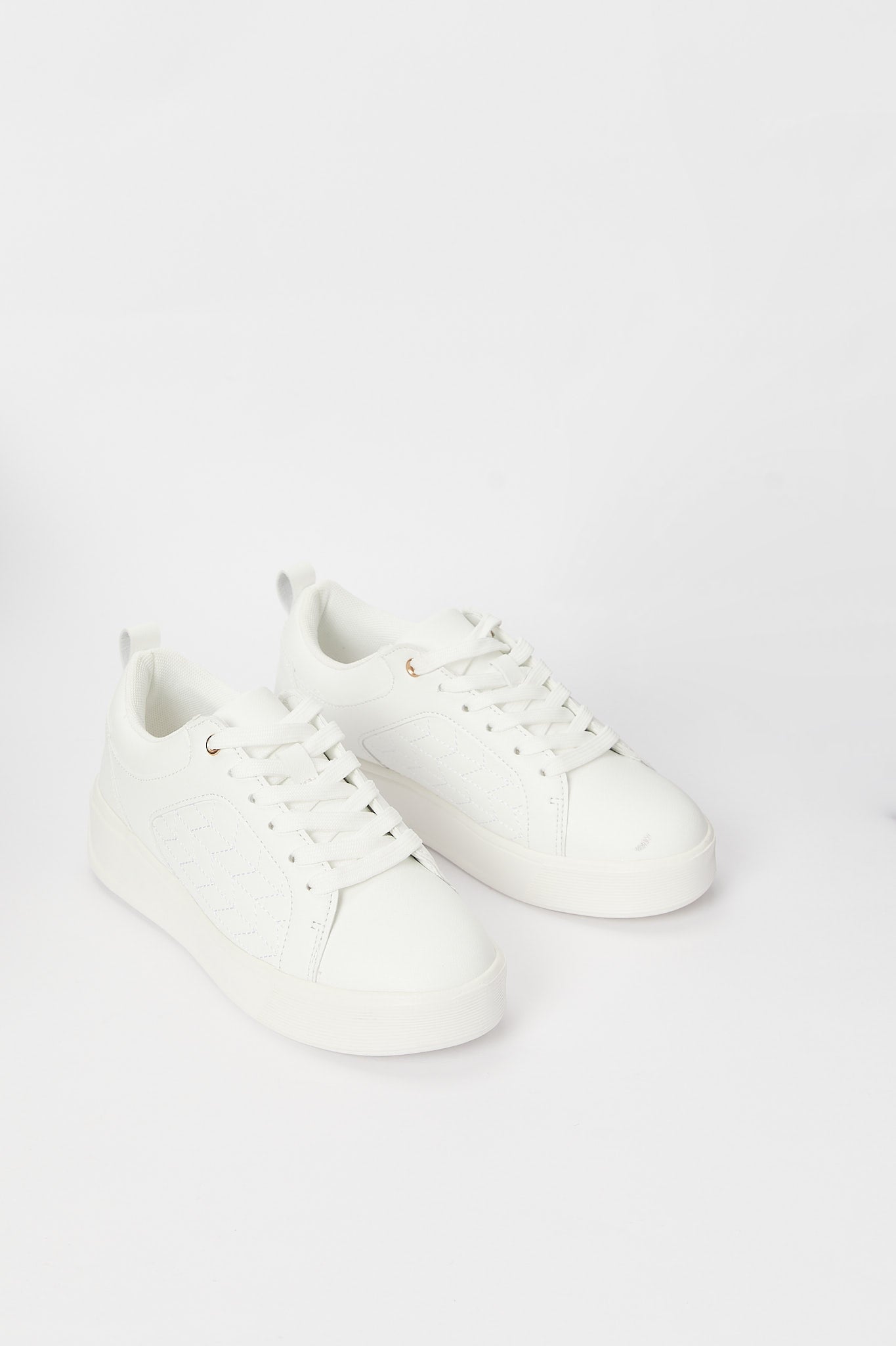 Redtag-White-Quilt-Court-Sneaker-Category:Shoes,-Colour:White,-Deals:New-In,-Filter:Women's-Footwear,-H1:FOO,-H2:LAD,-H3:TRN,-H4:CLT,-N/A,-New-In-Women-FOO,-Non-Sale,-S23B,-Season:S23B,-Section:Women,-Women-Trainers-Women's-