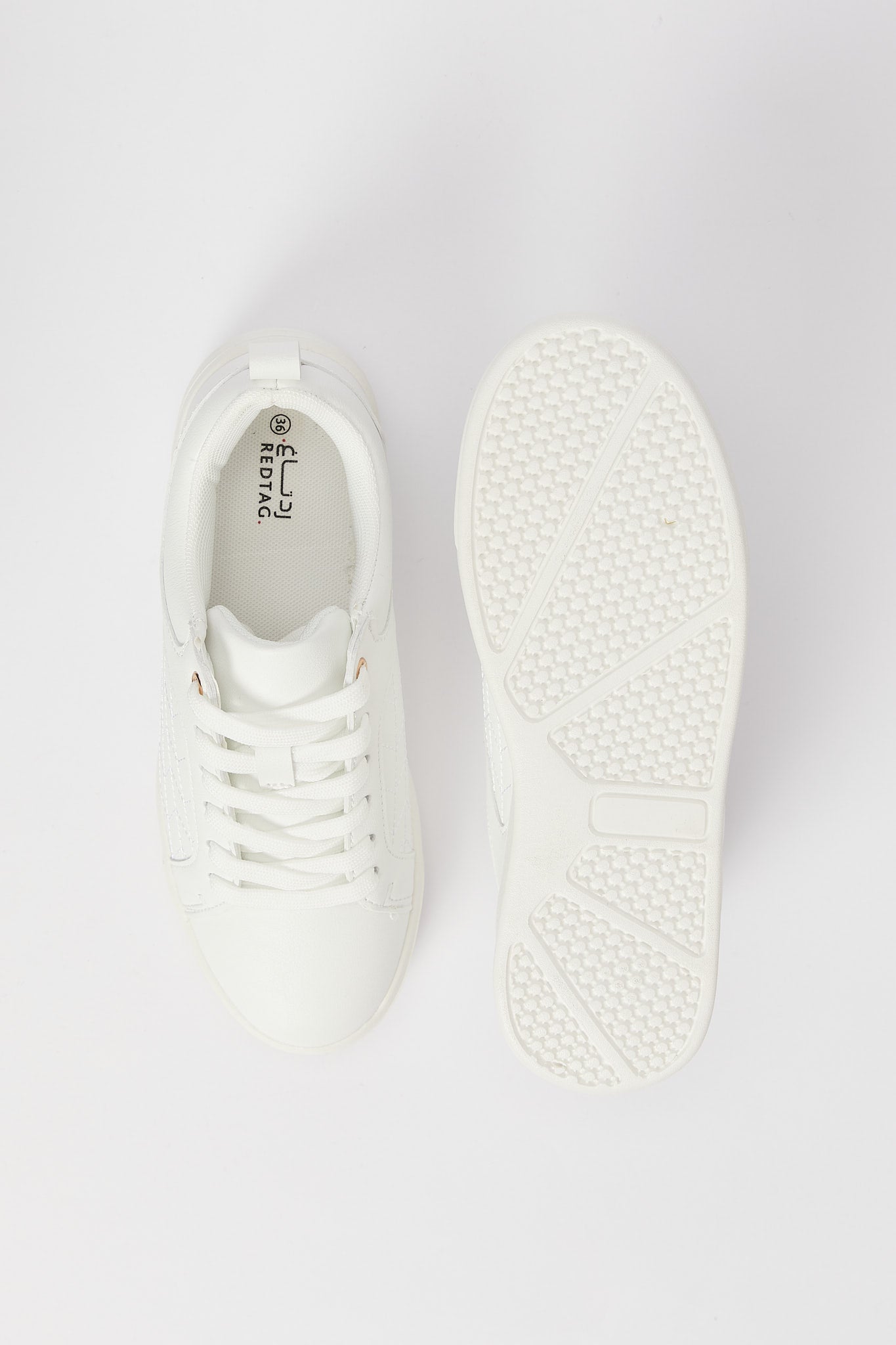 Redtag-White-Quilt-Court-Sneaker-Category:Shoes,-Colour:White,-Deals:New-In,-Filter:Women's-Footwear,-H1:FOO,-H2:LAD,-H3:TRN,-H4:CLT,-N/A,-New-In-Women-FOO,-Non-Sale,-S23B,-Season:S23B,-Section:Women,-Women-Trainers-Women's-