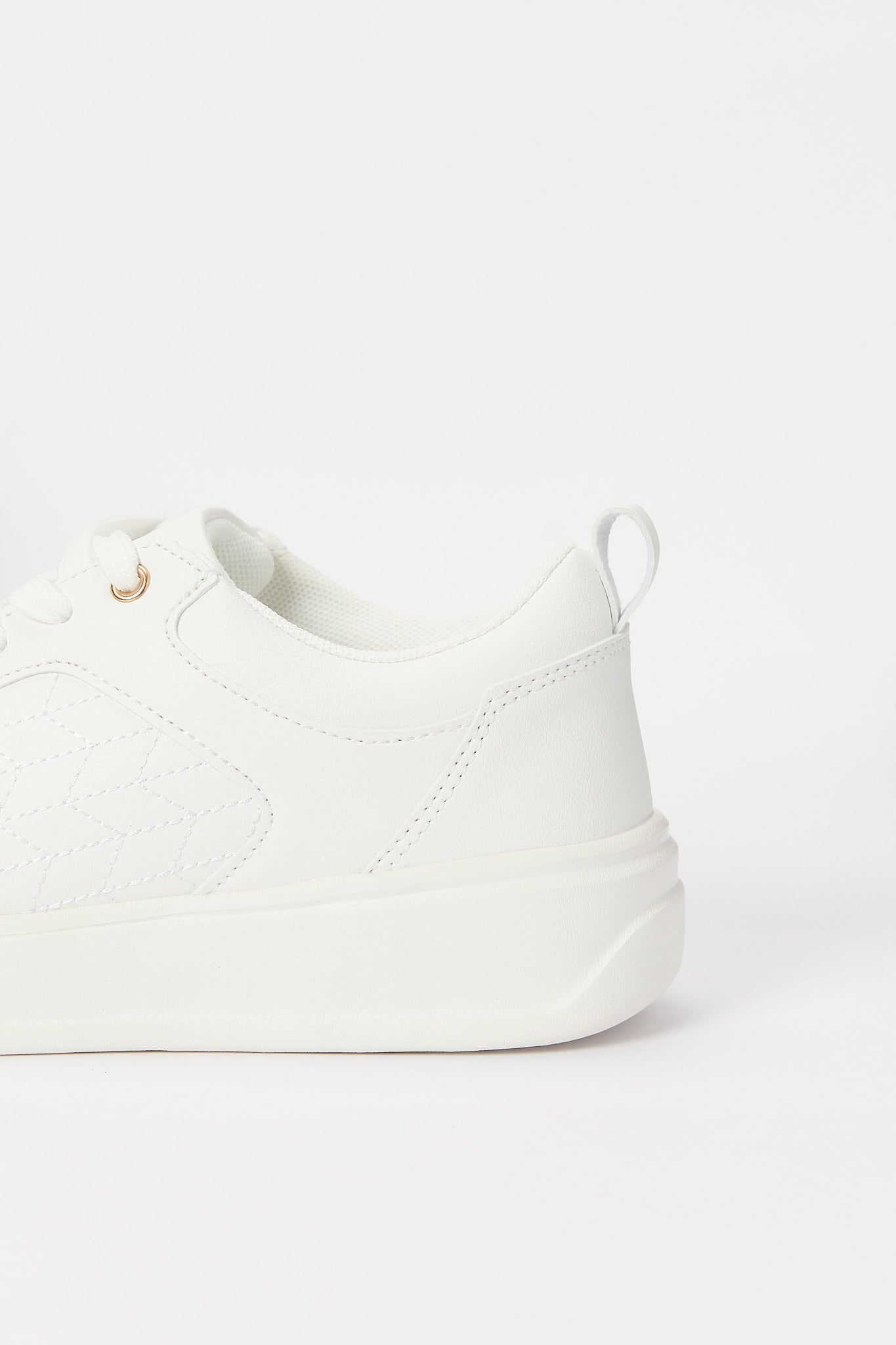 Redtag-White-Quilt-Court-Sneaker-Category:Shoes,-Colour:White,-Deals:New-In,-Filter:Women's-Footwear,-H1:FOO,-H2:LAD,-H3:TRN,-H4:CLT,-N/A,-New-In-Women-FOO,-Non-Sale,-S23B,-Season:S23B,-Section:Women,-Women-Trainers-Women's-