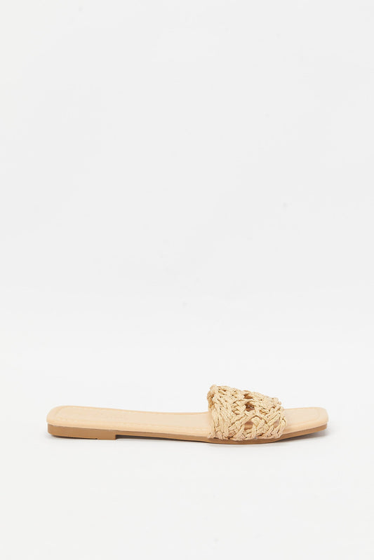 Redtag-Beige-Woven-Mule-Category:Shoes,-Colour:Beige,-Deals:New-In,-Filter:Women's-Footwear,-LEC-Sandals,-N/A,-New-In-Women-FOO,-Non-Sale,-S23B,-Section:Women-Women's-
