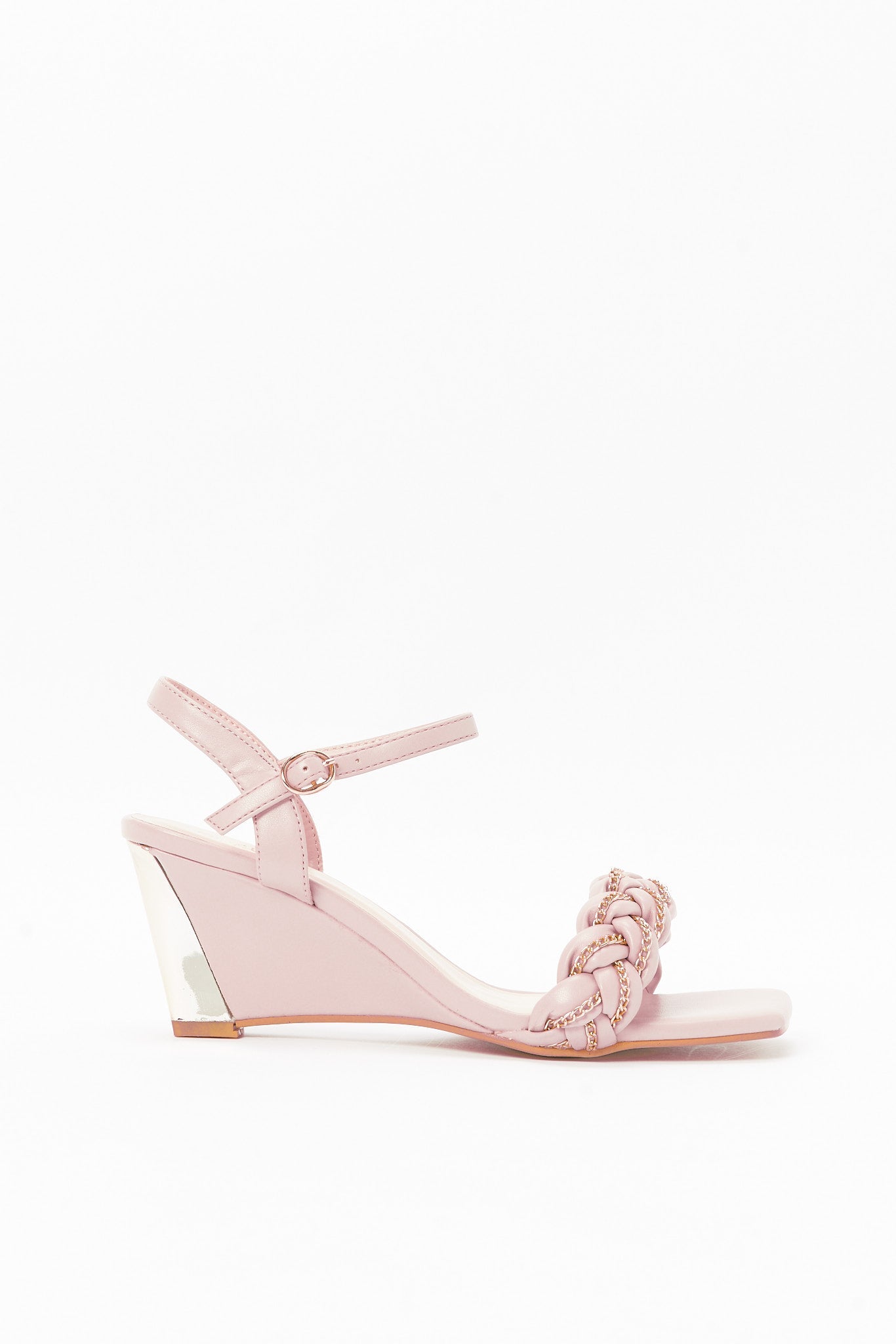 Redtag-Pink-Plait-Wedge-Category:Shoes,-Colour:Pink,-Deals:New-In,-Filter:Women's-Footwear,-LEC-Sandals,-N/A,-New-In-Women-FOO,-Non-Sale,-S23B,-Section:Women-Women's-