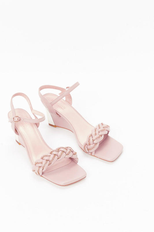Redtag-Pink-Plait-Wedge-Category:Shoes,-Colour:Pink,-Deals:New-In,-Filter:Women's-Footwear,-LEC-Sandals,-N/A,-New-In-Women-FOO,-Non-Sale,-S23B,-Section:Women-Women's-