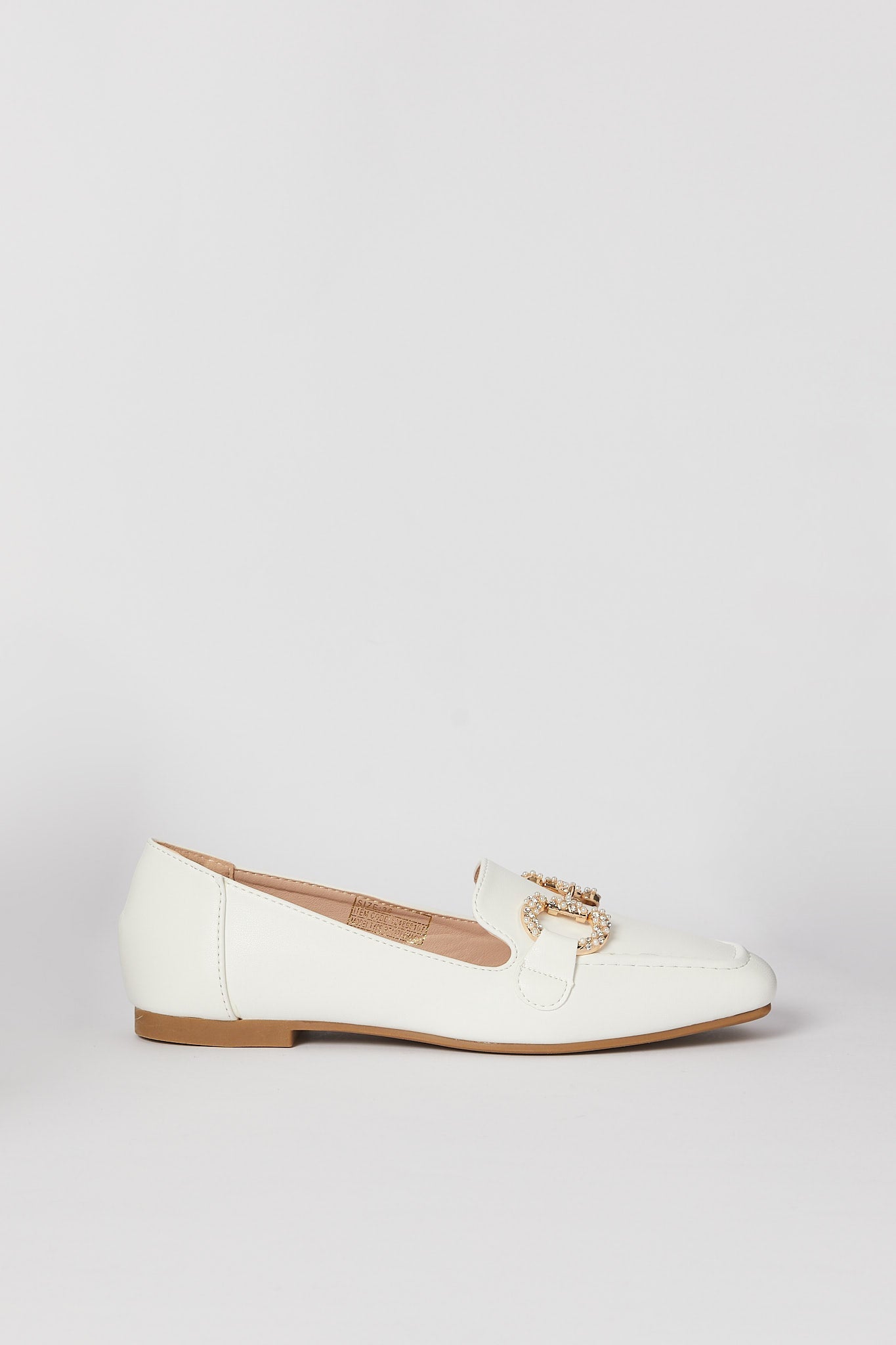 Redtag-White-Loafer-With-Pearl-Trim-Category:Shoes,-Colour:White,-Deals:New-In,-Filter:Women's-Footwear,-H1:FOO,-H2:LAD,-H3:SHO,-H4:CAH,-N/A,-New-In-Women-FOO,-Non-Sale,-S23B,-Season:S23B,-Section:Women,-Women-Shoes-Women's-