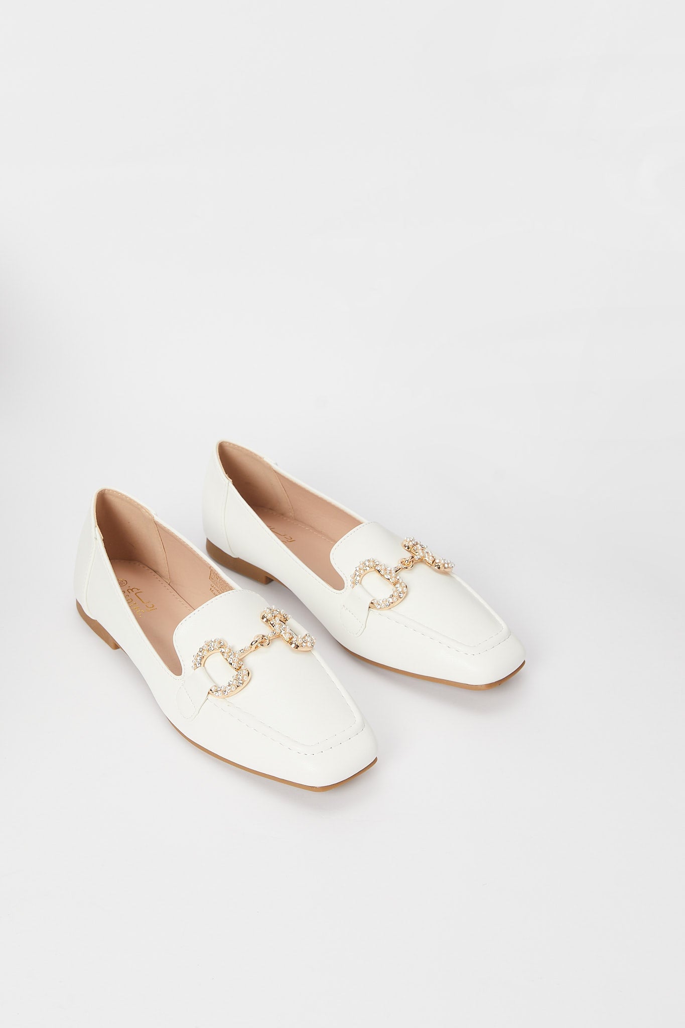 Redtag-White-Loafer-With-Pearl-Trim-Category:Shoes,-Colour:White,-Deals:New-In,-Filter:Women's-Footwear,-H1:FOO,-H2:LAD,-H3:SHO,-H4:CAH,-N/A,-New-In-Women-FOO,-Non-Sale,-S23B,-Season:S23B,-Section:Women,-Women-Shoes-Women's-