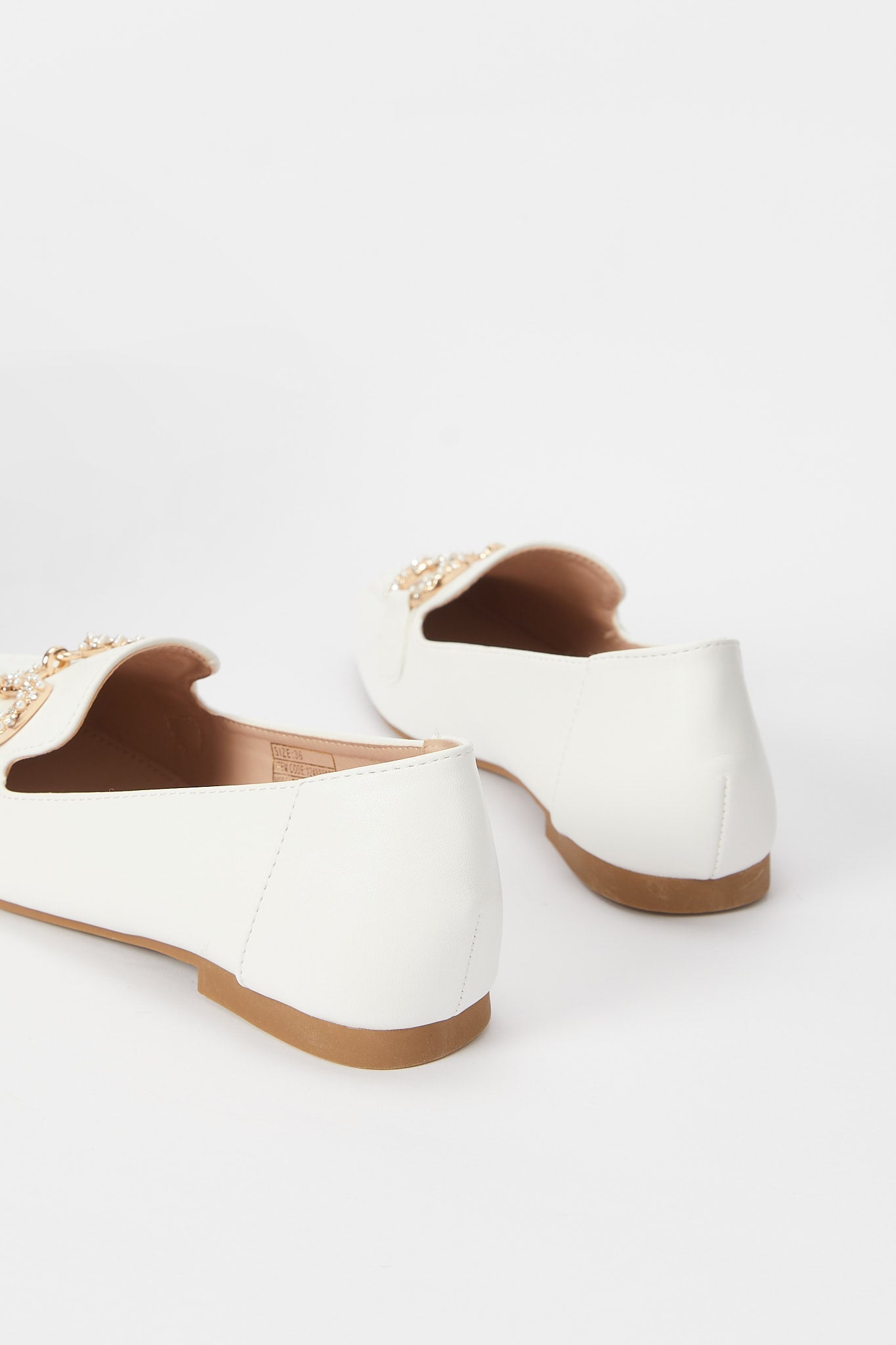 Redtag-White-Loafer-With-Pearl-Trim-Category:Shoes,-Colour:White,-Deals:New-In,-Filter:Women's-Footwear,-H1:FOO,-H2:LAD,-H3:SHO,-H4:CAH,-N/A,-New-In-Women-FOO,-Non-Sale,-S23B,-Season:S23B,-Section:Women,-Women-Shoes-Women's-