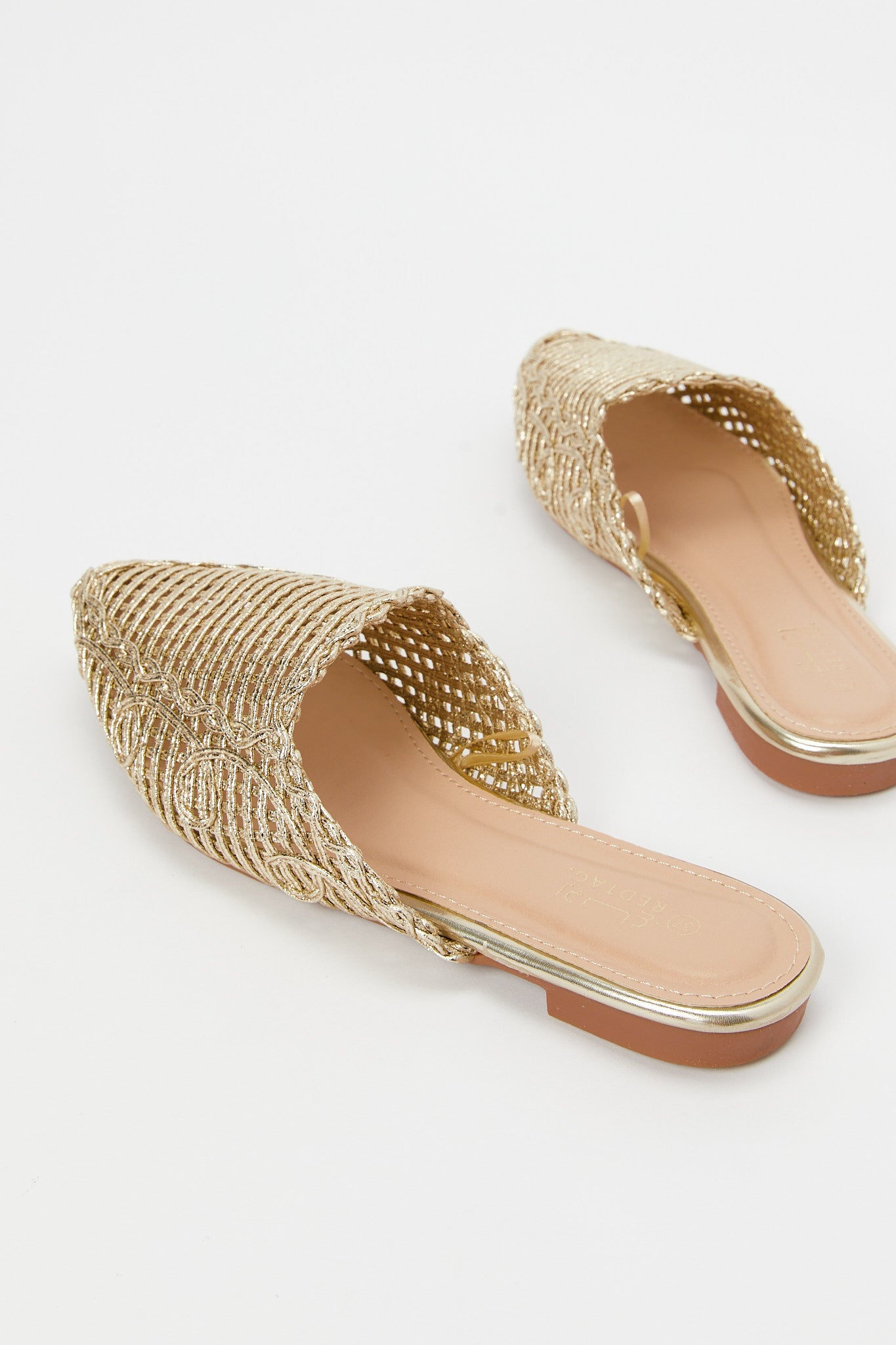 Redtag-Gold-Weave-Mule-Category:Shoes,-Colour:Gold,-Deals:New-In,-Filter:Women's-Footwear,-H1:FOO,-H2:LAD,-H3:SHO,-H4:CAH,-N/A,-New-In-Women-FOO,-Non-Sale,-S23B,-Season:S23B,-Section:Women,-Women-Shoes-Women's-