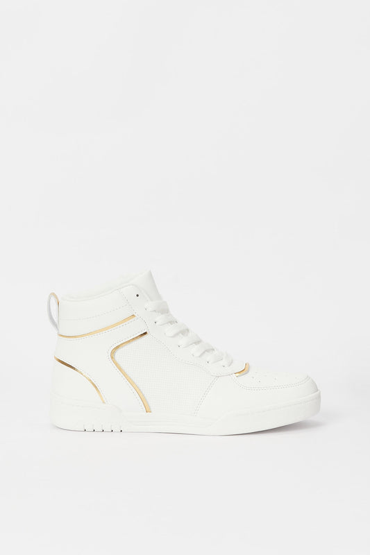 Redtag-White-Hightop-Category:Shoes,-Colour:White,-Deals:New-In,-Filter:Women's-Footwear,-H1:FOO,-H2:LAD,-H3:TRN,-H4:CLT,-N/A,-New-In-Women-FOO,-Non-Sale,-S23B,-Season:S23B,-Section:Women,-Women-Trainers-Women's-