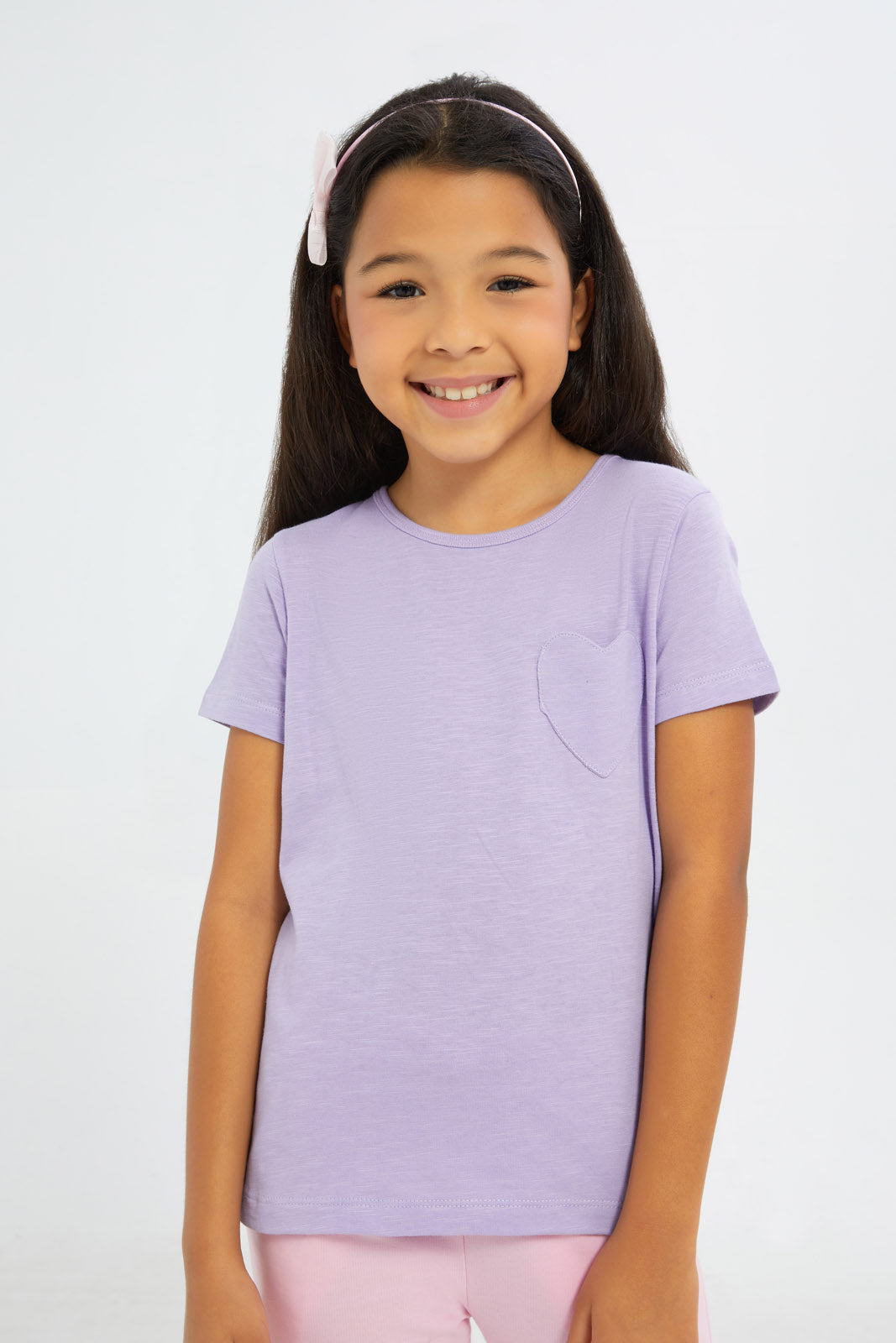 Redtag-Girls-Beige-/Lilac-2-Pack-T-Shirt-Category:T-Shirts,-Colour:Assorted,-Deals:4-FOR-90,-Deals:New-In,-Dept:Girls,-Filter:Girls-(2-to-8-Yrs),-GIR-T-Shirts,-H1:KWR,-H2:GIR,-H3:TSH,-H4:CAT,-New-In-GIR-APL,-Non-Sale,-S23B,-Season:S23B,-Section:Girls-(0-to-14Yrs)-Girls-2 to 8 Years