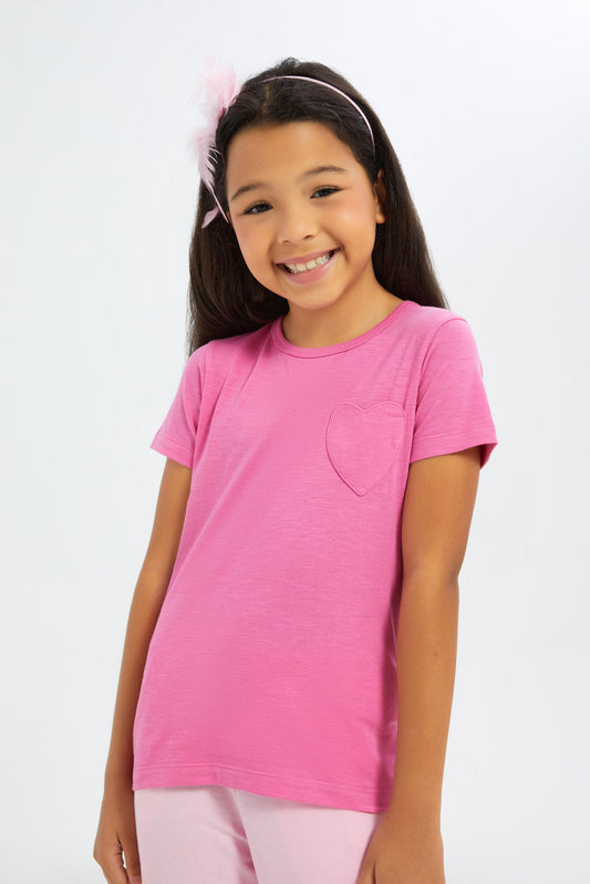 Redtag-Girls-Mint/Fuschia-2-Pack-T-Shirt-Category:T-Shirts,-Colour:Assorted,-Deals:4-FOR-90,-Deals:New-In,-Dept:Girls,-Filter:Girls-(2-to-8-Yrs),-GIR-T-Shirts,-H1:KWR,-H2:GIR,-H3:TSH,-H4:CAT,-New-In-GIR-APL,-Non-Sale,-S23B,-Season:S23B,-Section:Girls-(0-to-14Yrs)-Girls-2 to 8 Years
