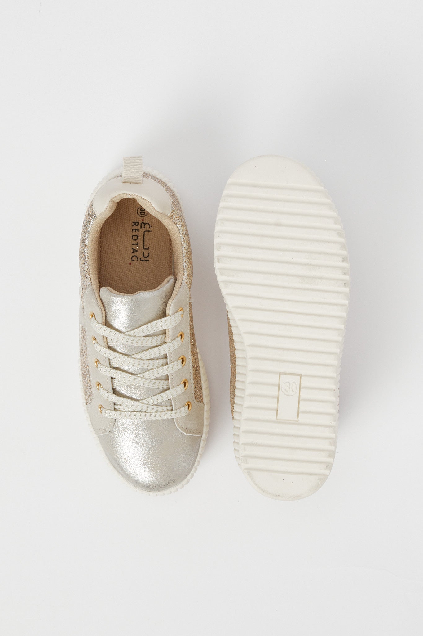 Redtag-Gold-Glitter-Sneaker
(Repeat)-Category:Shoes,-Colour:Gold,-Deals:New-In,-Filter:Girls-Footwear-(5-to-14-Yrs),-GSR-Trainers,-H1:FOO,-H2:GSR,-H3:TRN,-H4:CLT,-N/A,-New-In-GSR-FOO,-Non-Sale,-S23B,-Season:S23B,-Section:Girls-(0-to-14Yrs)-Senior-Girls-5 to 14 Years