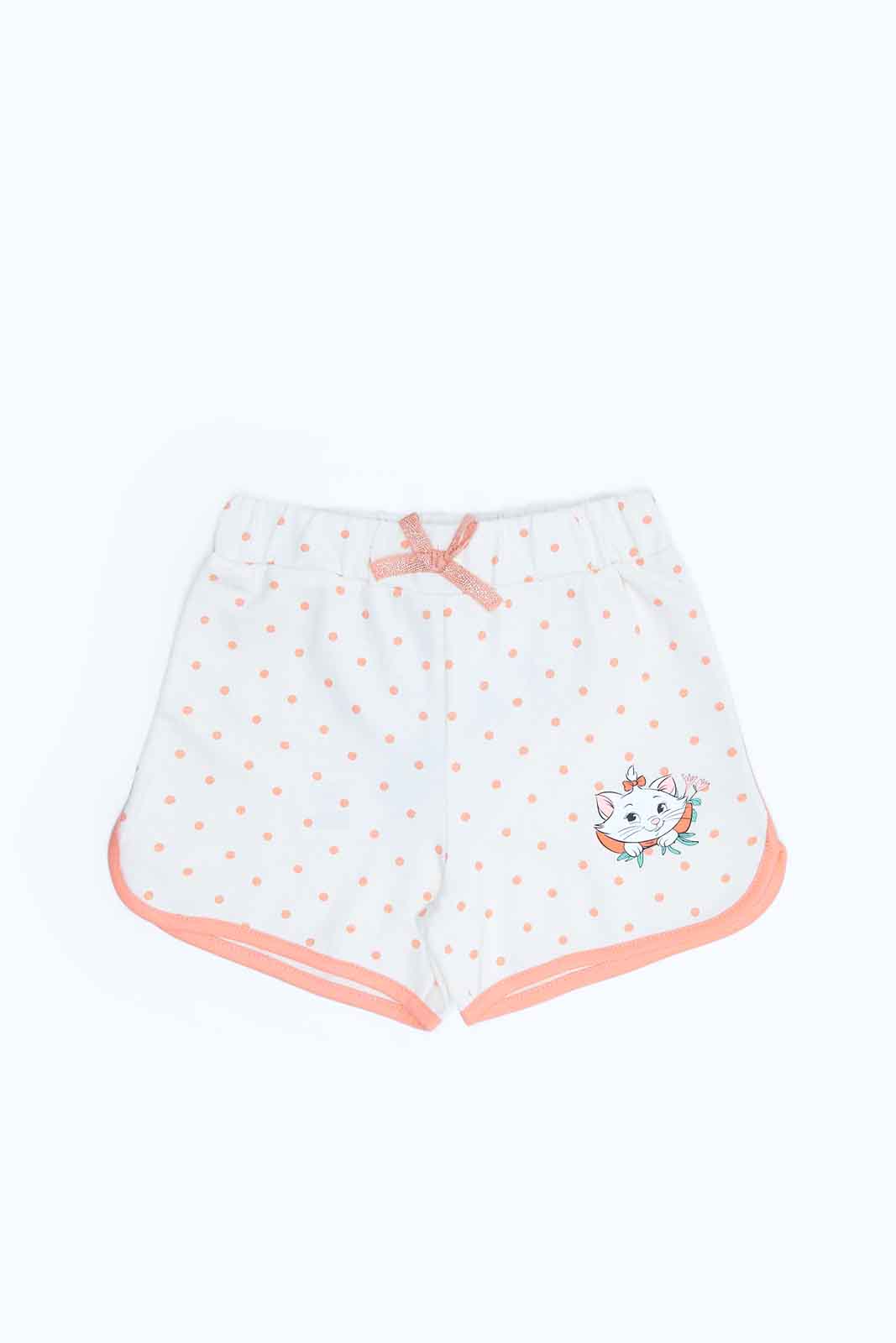 Redtag-Girls-White-Marie-Print-Shorts-Category:Shorts,-Colour:White,-Deals:2-FOR-37,-Deals:New-In,-Dept:Girls,-Filter:Infant-Girls-(3-to-24-Mths),-ING-Shorts,-MQN,-New-In-ING-APL,-Non-Sale,-S23B,-Section:Girls-(0-to-14Yrs),-TBL-Infant-Girls-3 to 24 Months