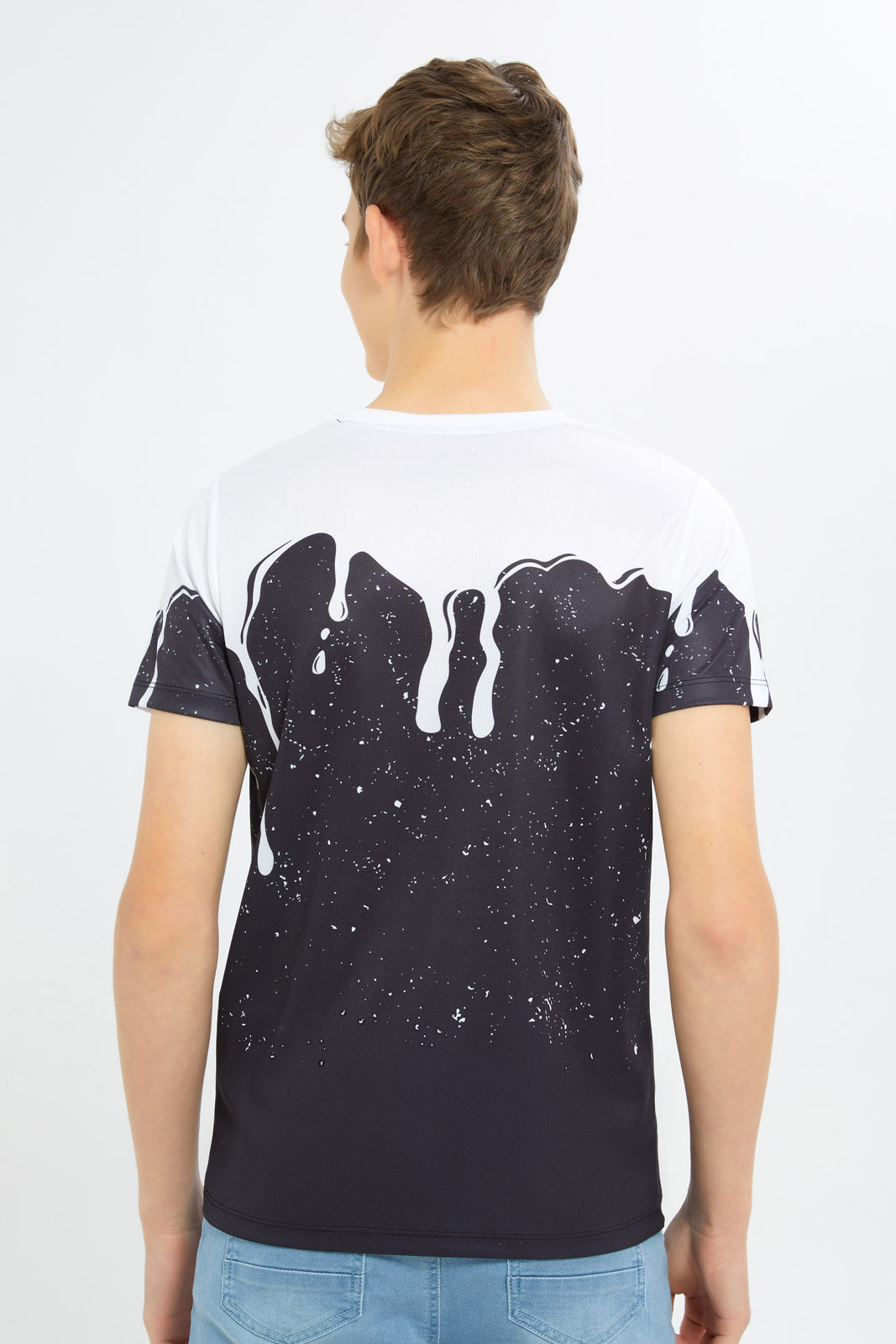 Redtag-Boys-Black-Astraonaut-Radio-Listening-Tee-BSR-T-Shirts,-Category:T-Shirts,-Colour:Black,-Deals:New-In,-Dept:Boys,-Filter:Senior-Boys-(8-to-14-Yrs),-H1:KWR,-H2:BSR,-H3:TSH,-H4:TSH,-New-In-BSR-APL,-Non-Sale,-S23B,-Season:S23B,-Section:Boys-(0-to-14Yrs)-Senior-Boys-9 to 14 Years