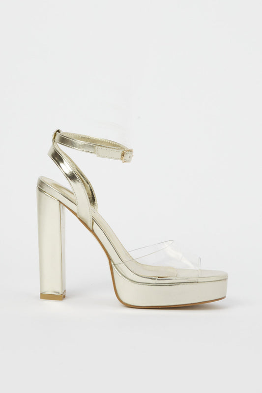 Redtag-Gold-Platform-Heel-Category:Shoes,-Colour:Gold,-Deals:New-In,-Filter:Women's-Footwear,-H1:FOO,-H2:LAD,-H3:SAF,-H4:SAN,-Heels,-LEC-Sandals,-New-In-Women-FOO,-Non-Sale,-Promo:,-RMD,-S23B,-Season:S23B,-Section:Women-Women's-