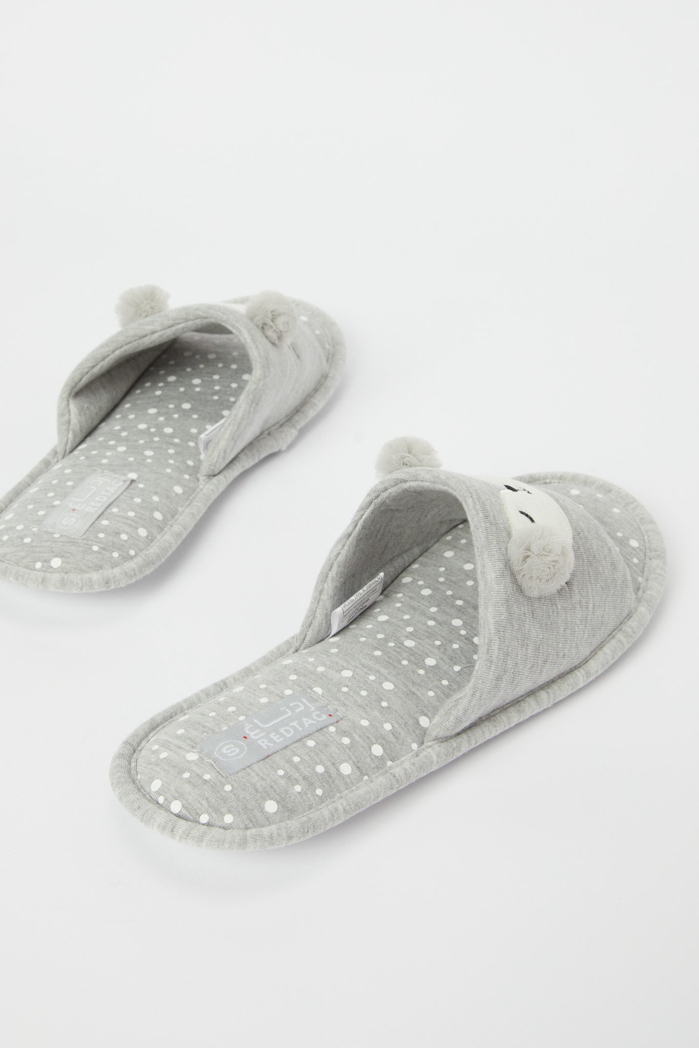 Redtag-Grey-Animal-Face-Slipper-Category:Shoes,-CHR,-Colour:Grey,-Deals:New-In,-Filter:Women's-Footwear,-H1:FOO,-H2:LAD,-H3:SLI,-H4:SLI,-New-In-Women-FOO,-Non-Sale,-S23B,-Season:S23B,-Section:Women,-Women-Slippers-Women's-
