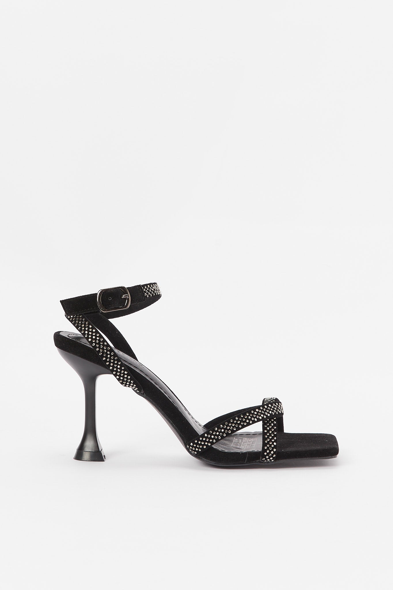 Redtag-Black-Velvet-Embellished-Sandal-Category:Shoes,-Colour:Black,-Deals:New-In,-Filter:Women's-Footwear,-H1:FOO,-H2:LAD,-H3:SAF,-H4:SAN,-Heels,-LEC-Sandals,-New-In-Women-FOO,-Non-Sale,-Promo:RMD,-RMD,-S23B,-Season:S23B,-Section:Women-Women's-
