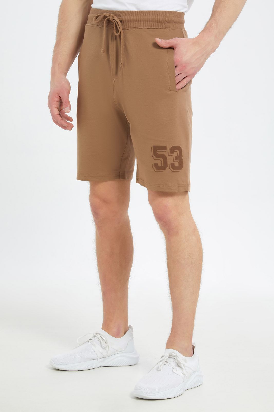 Redtag-Men-Beige-Sweat-Shorts-Category:Shorts,-Colour:Beige,-Deals:New-In,-Dept:Menswear,-Filter:Men's-Clothing,-Men-Shorts,-New-In-Men-APL,-Non-Sale,-S23C,-Section:Men-Men's-