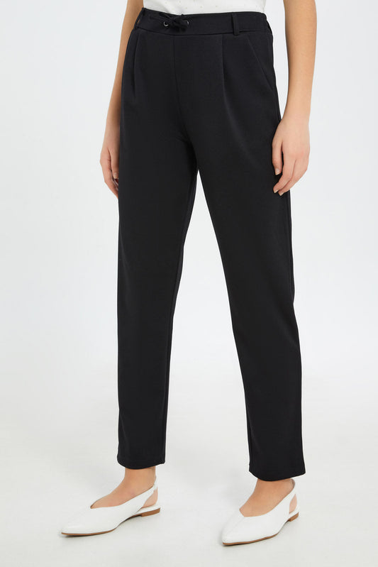 Redtag-Girls-Black-Ponte-Harem-Pants-Category:Trousers,-Colour:Black,-Deals:New-In,-Dept:Girls,-Filter:Senior-Girls-(8-to-14-Yrs),-GSR-Trousers,-H1:KWR,-H2:GSR,-H3:TRS,-H4:CTR,-New-In-GSR-APL,-Non-Sale,-S23C,-Season:S23C,-Section:Girls-(0-to-14Yrs),-TBL-Senior-Girls-9 to 14 Years
