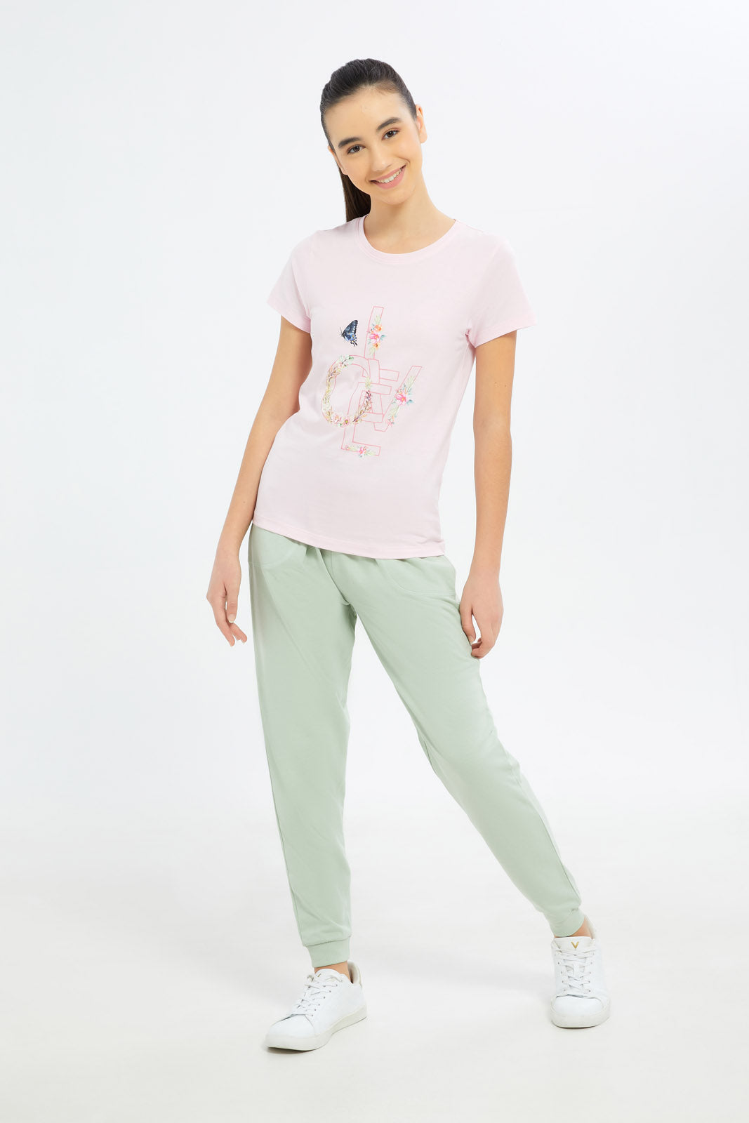 Redtag-Girls-S/S-T-Shirt-W/-Print-@-Back-Category:T-Shirts,-Colour:Apricot,-Deals:New-In,-Dept:Girls,-Filter:Senior-Girls-(8-to-14-Yrs),-GSR-T-Shirts,-H1:KWR,-H2:GSR,-H3:TSH,-H4:CAT,-New-In-GSR-APL,-Non-Sale,-S23C,-Season:S23D,-Section:Girls-(0-to-14Yrs),-TBL-Senior-Girls-9 to 14 Years