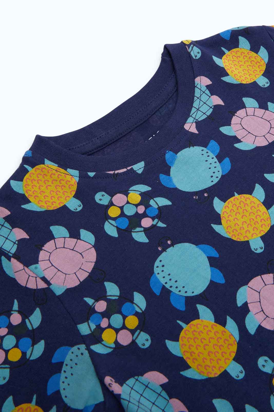 Redtag-Boys-Navy-Turtle-Aop-2Pk-Tee-And-Short-Pj-Set-Category:Pyjama-Sets,-Colour:Navy,-Deals:New-In,-Dept:Boys,-Filter:Infant-Boys-(3-to-24-Mths),-INB-Pyjama-Sets,-New-In-INB-APL,-Non-Sale,-S23B,-Section:Boys-(0-to-14Yrs),-VLM-Infant-Boys-3 to 24 Months