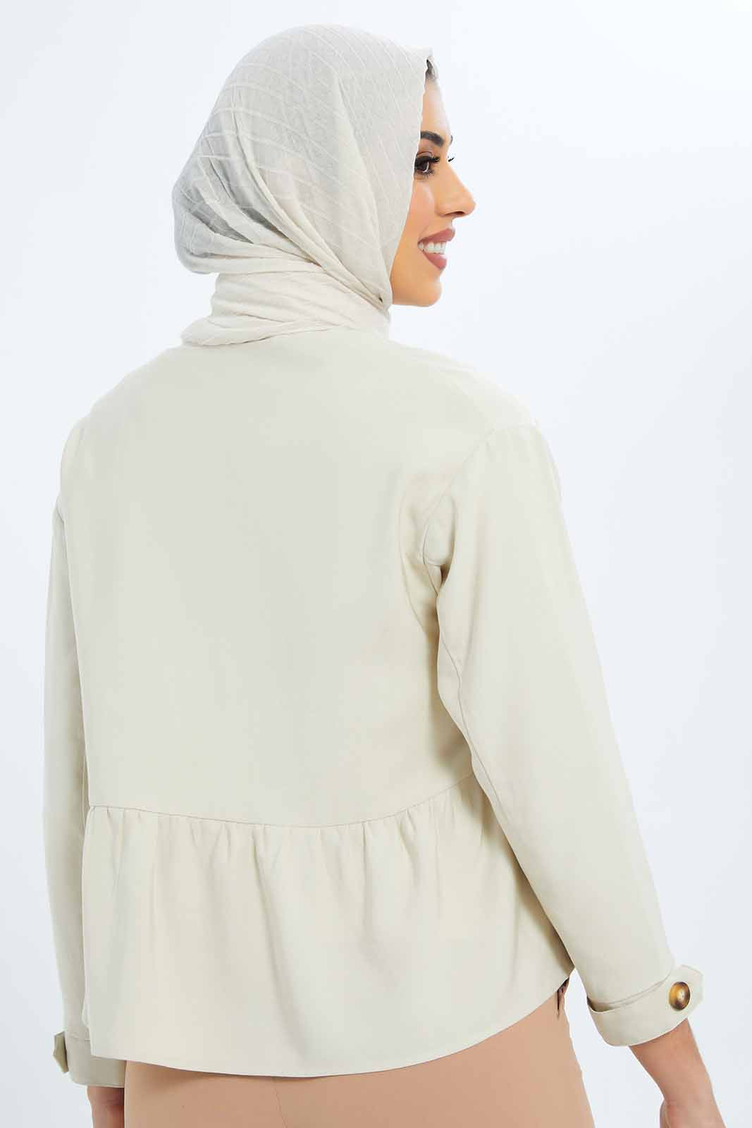 Redtag-Women-Peplum-Long-Sleeve-Jacket-Category:Jackets,-Colour:Beige,-Deals:New-In,-Dept:Ladieswear,-Filter:Women's-Clothing,-LMC,-New-In-Women-APL,-Non-Sale,-S23B,-Section:Women,-Women-Jackets--