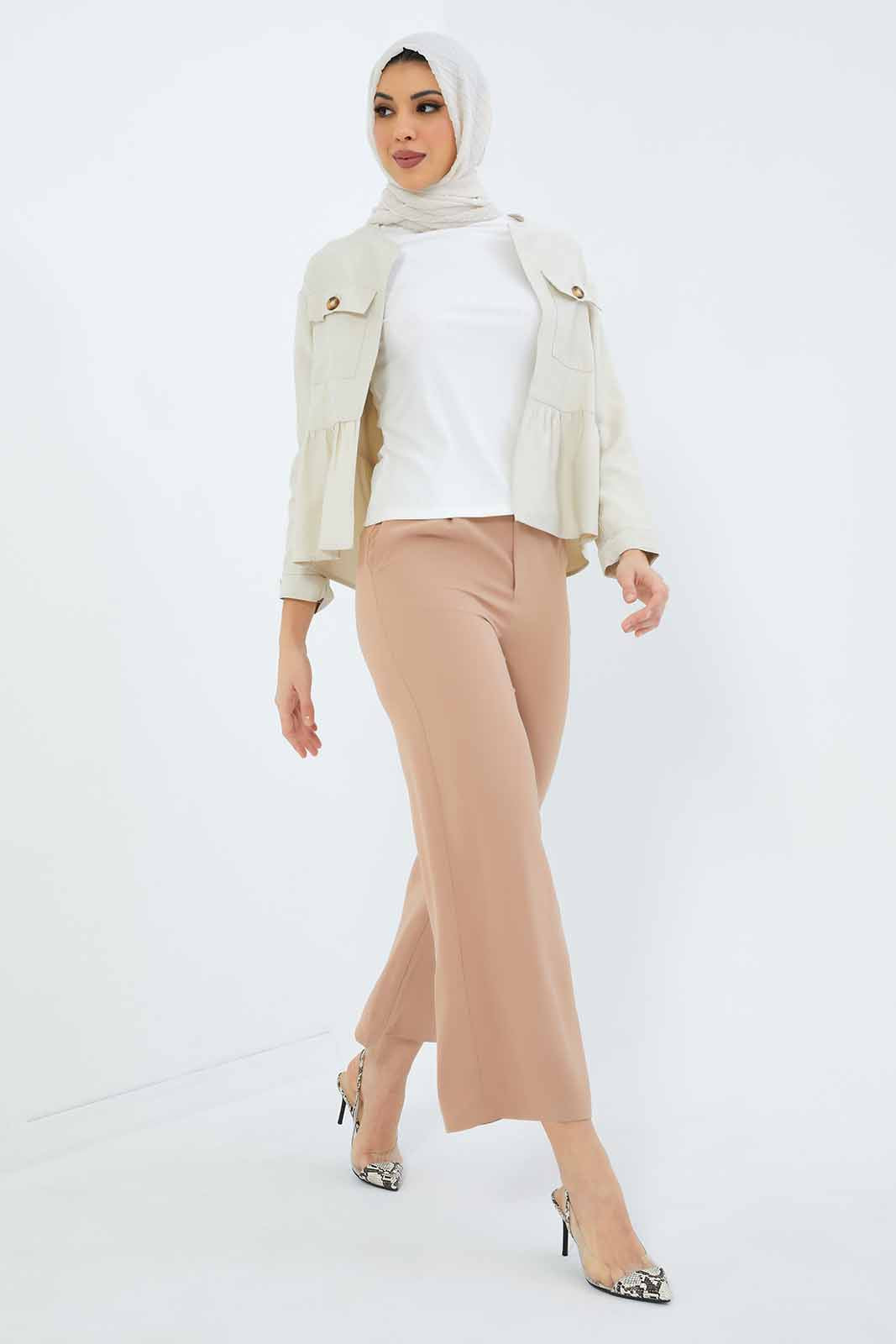 Redtag-Women-Peplum-Long-Sleeve-Jacket-Category:Jackets,-Colour:Beige,-Deals:New-In,-Dept:Ladieswear,-Filter:Women's-Clothing,-LMC,-New-In-Women-APL,-Non-Sale,-S23B,-Section:Women,-Women-Jackets--
