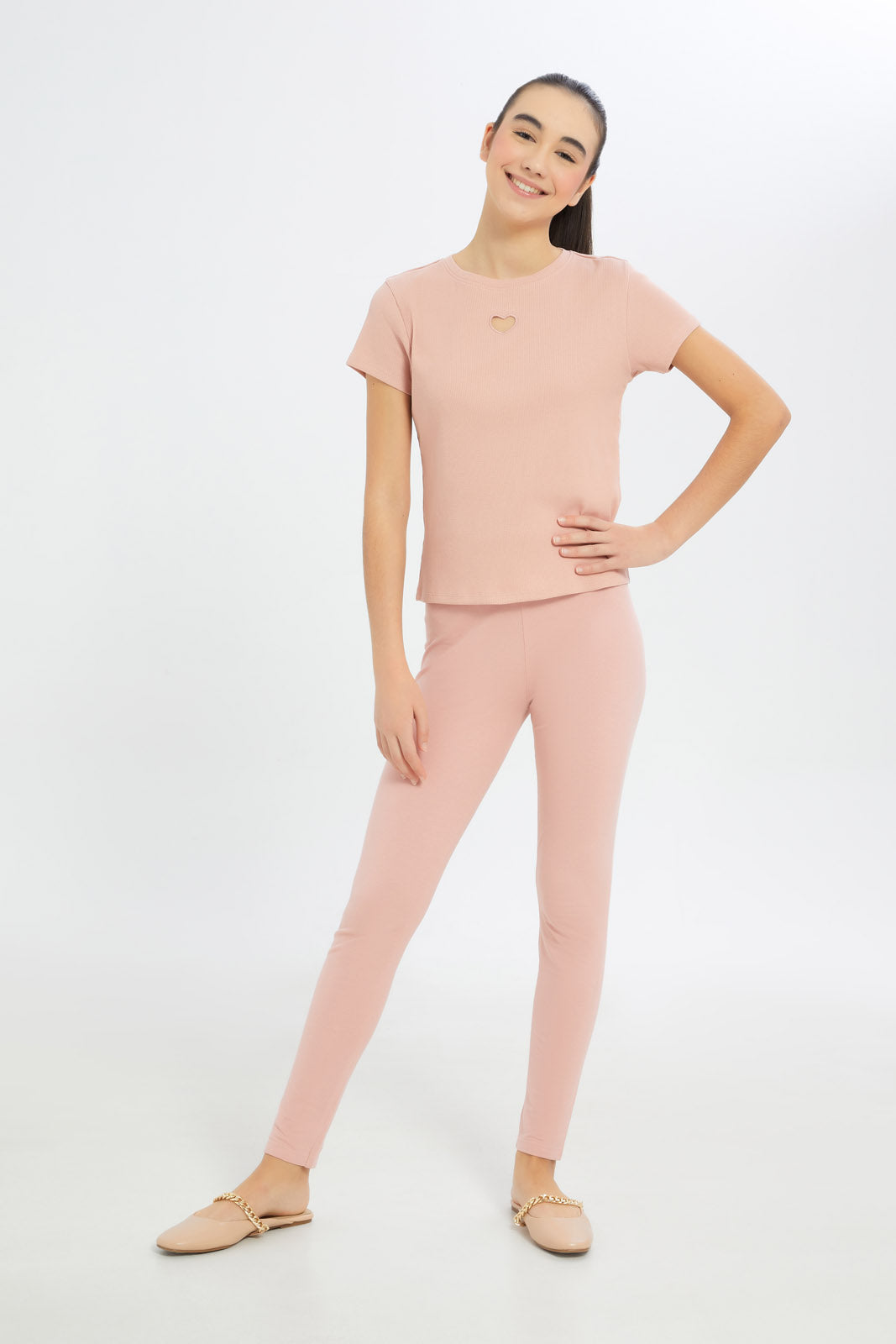 Redtag-Girls-Embroidered-Rib-Top-Category:T-Shirts,-Colour:Apricot,-Deals:New-In,-Filter:Senior-Girls-(8-to-14-Yrs),-GSR-T-Shirts,-H1:KWR,-H2:GSR,-H3:TSH,-H4:CAT,-New-In-GSR-APL,-Non-Sale,-Promo:TBL,-S23C,-Season:S23C,-Section:Girls-(0-to-14Yrs),-TBL-Senior-Girls-9 to 14 Years