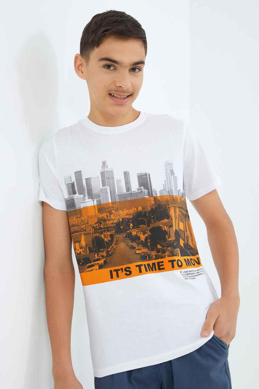 Redtag-Boys-White-City-Space-Tee-BSR-T-Shirts,-Category:T-Shirts,-Colour:White,-Deals:New-In,-Dept:Boys,-Filter:Senior-Boys-(8-to-14-Yrs),-New-In-BSR-APL,-Non-Sale,-S23B,-Section:Boys-(0-to-14Yrs)-Senior-Boys-9 to 14 Years