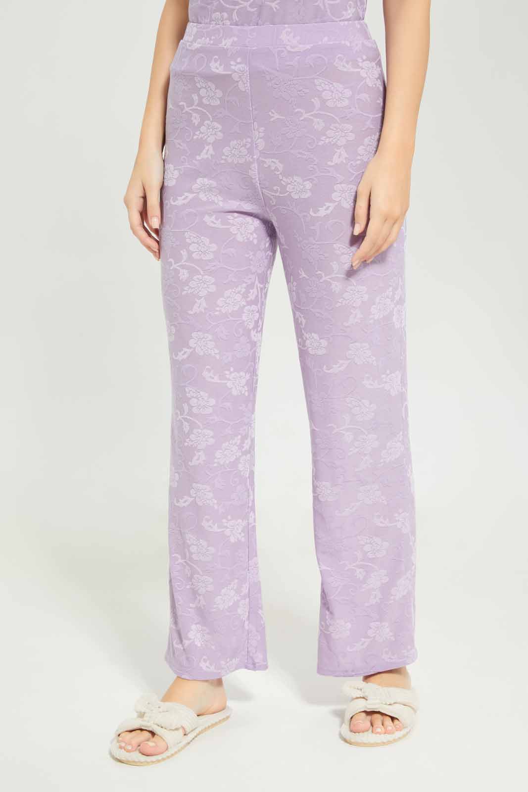 Redtag-Women-Lilac-Jacquard-Sleevesless-Pyjama-Set-Category:Pyjama-Sets,-Colour:Lilac,-Deals:New-In,-Dept:Ladieswear,-Filter:Women's-Clothing,-New-In-Women-APL,-Non-Sale,-S23A,-Section:Women,-Women-Pyjama-Sets--
