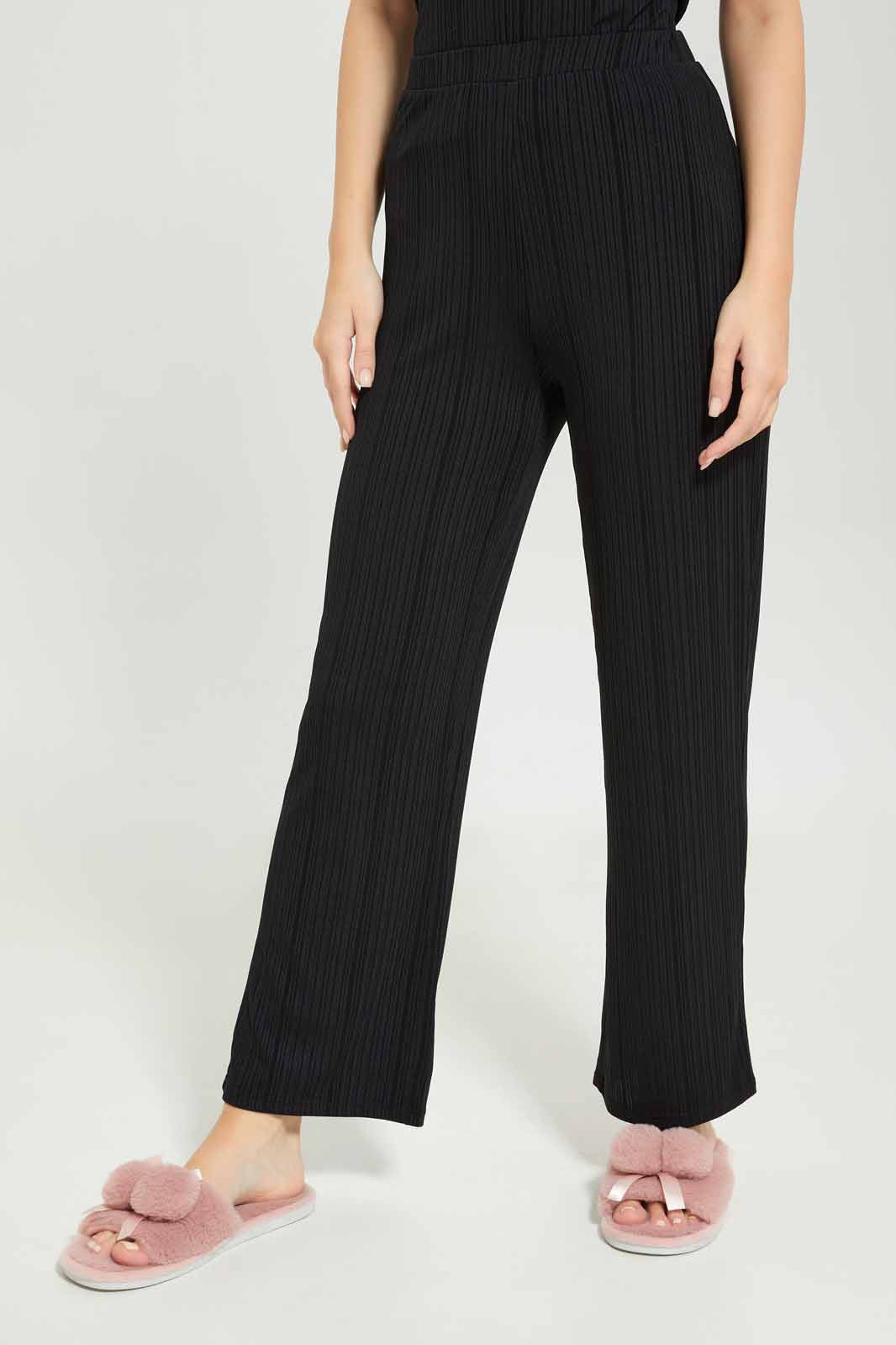 Redtag-Women-Black-Drop-Needle-Rib-Sleeveslesspyjama-Set-Category:Pyjama-Sets,-Colour:Black,-Deals:New-In,-Dept:Ladieswear,-Filter:Women's-Clothing,-New-In-Women-APL,-Non-Sale,-S23A,-Section:Women,-Women-Pyjama-Sets--
