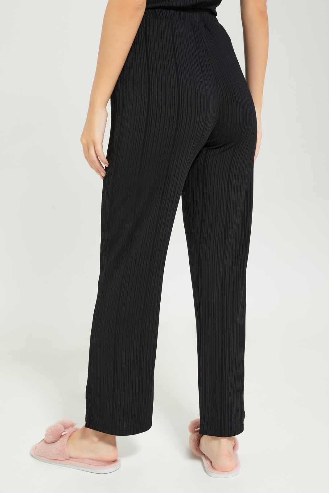 Redtag-Women-Black-Drop-Needle-Rib-Sleeveslesspyjama-Set-Category:Pyjama-Sets,-Colour:Black,-Deals:New-In,-Dept:Ladieswear,-Filter:Women's-Clothing,-New-In-Women-APL,-Non-Sale,-S23A,-Section:Women,-Women-Pyjama-Sets--