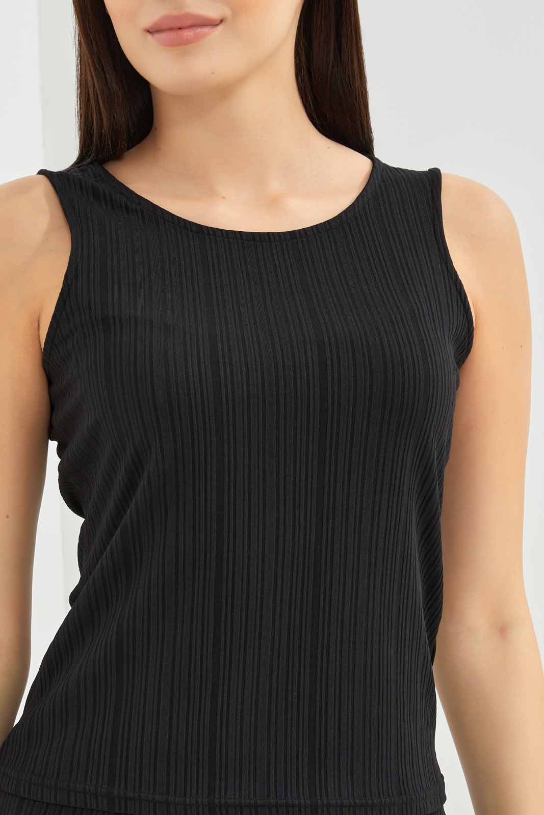 Redtag-Women-Black-Drop-Needle-Rib-Sleeveslesspyjama-Set-Category:Pyjama-Sets,-Colour:Black,-Deals:New-In,-Dept:Ladieswear,-Filter:Women's-Clothing,-New-In-Women-APL,-Non-Sale,-S23A,-Section:Women,-Women-Pyjama-Sets--