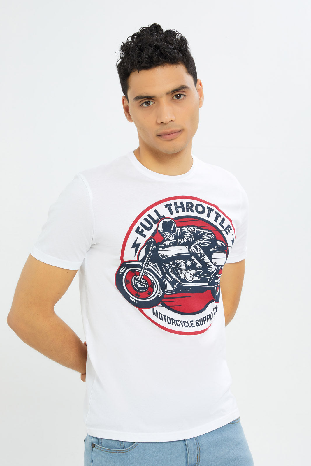 Redtag-Men-White-Graphic-T-Shirt-Category:T-Shirts,-Colour:White,-Deals:New-In,-Dept:Menswear,-Filter:Men's-Clothing,-H1:MWR,-H2:GEN,-H3:TSH,-H4:TSH,-Men-T-Shirts,-New-In-Men-APL,-Non-Sale,-S23C,-Season:S23C,-Section:Men,-TBL-Men's-