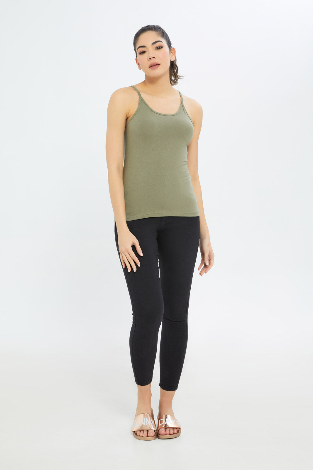 Redtag-Women-Olive-Plain-Strappy-Vest-BASICS,-Category:Vests,-Colour:Olive,-Deals:New-In,-Dept:Ladieswear,-Filter:Women's-Clothing,-H1:LWR,-H2:LAD,-H3:TSH,-H4:VES,-KSH,-New-In-Women-APL,-Non-Sale,-Promo:KSH,-S23A,-Season:S23A,-Section:Women,-Women-Vests-Women's-