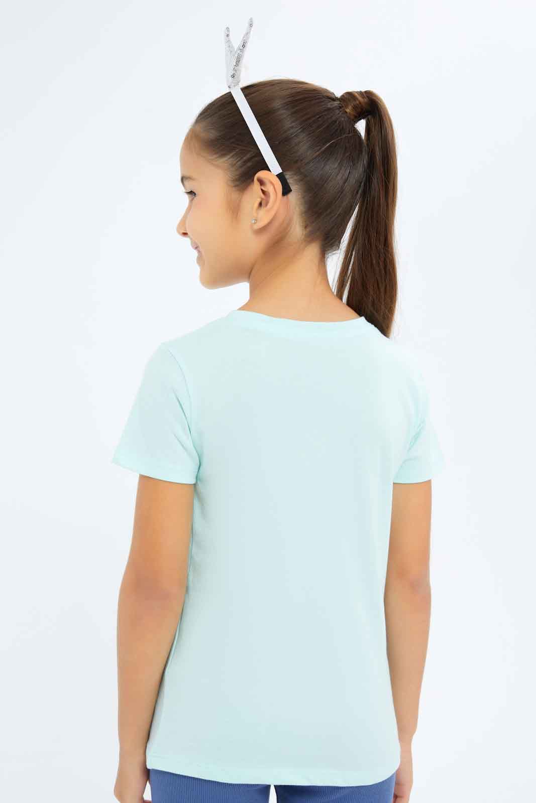 Redtag-Girls-Mint-Girl-Print-Category:T-Shirts,-Colour:Mint,-Deals:New-In,-Dept:Girls,-Filter:Girls-(2-to-8-Yrs),-GIR-T-Shirts,-New-In-GIR-APL,-Non-Sale,-S23B,-Section:Girls-(0-to-14Yrs),-TBL-Girls-2 to 8 Years