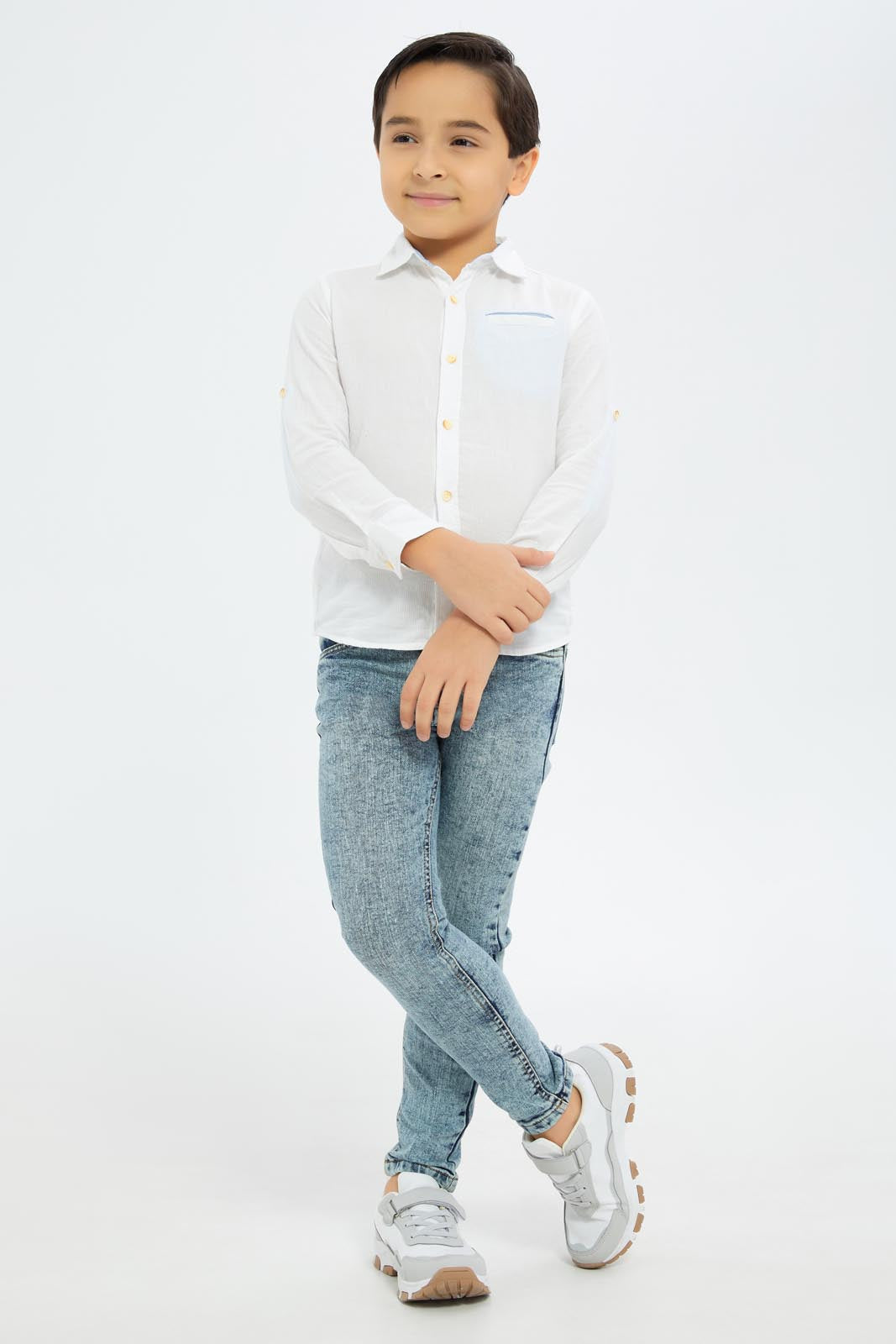 Redtag-Boys-White-Pen-Pocket-Stripe-Shirt-BOY-Shirts,-Category:Shirts,-Colour:White,-Deals:New-In,-Dept:Boys,-Filter:Boys-(2-to-8-Yrs),-New-In-BOY-APL,-Non-Sale,-S23B,-Section:Boys-(0-to-14Yrs)-Boys-2 to 8 Years