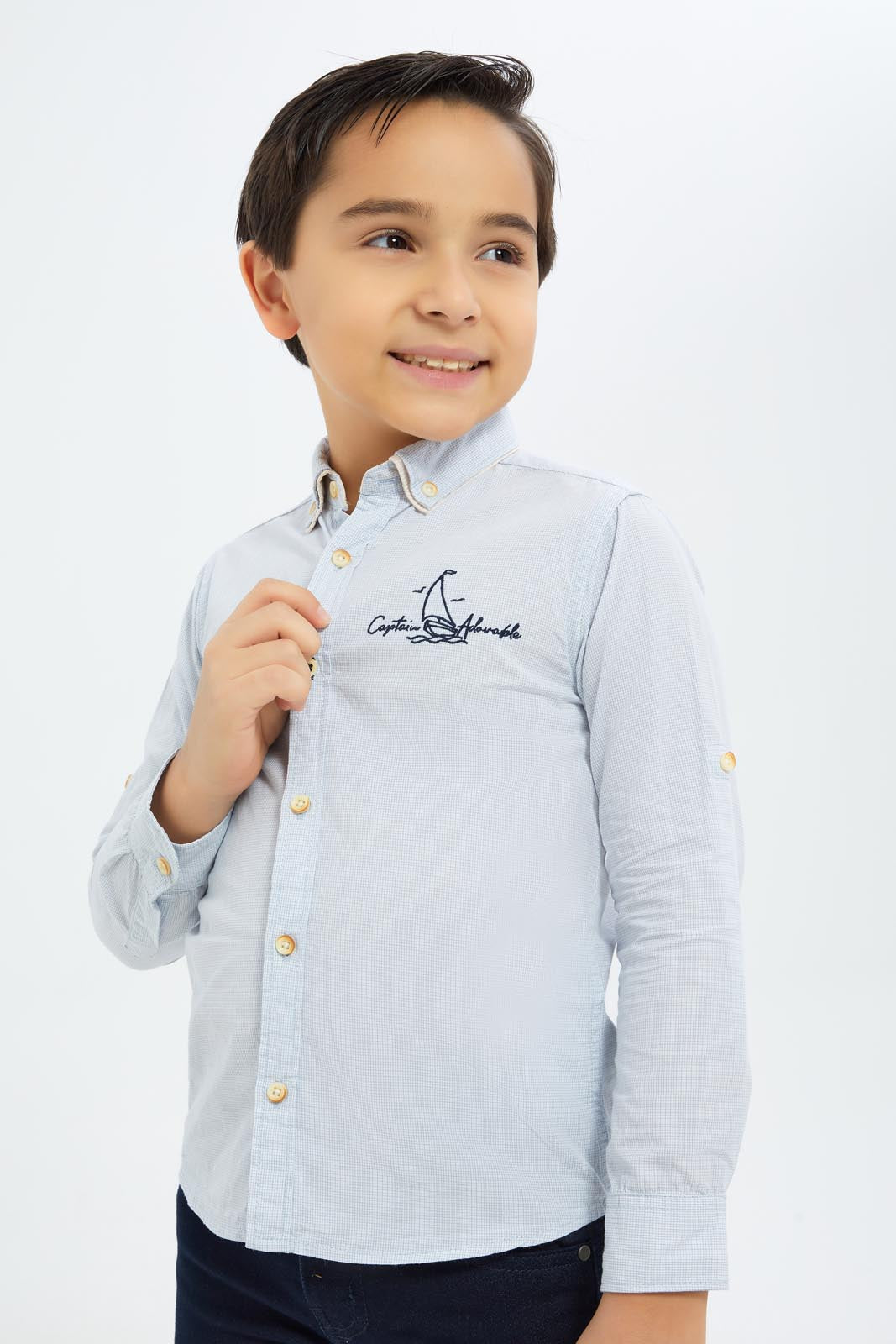 Redtag-Boys-Blue-Stirpe-Double-Collar-Shirt-BOY-Shirts,-Category:Shirts,-Colour:Blue,-Deals:New-In,-Dept:Boys,-Filter:Boys-(2-to-8-Yrs),-New-In-BOY-APL,-Non-Sale,-S23B,-Section:Boys-(0-to-14Yrs)-Boys-2 to 8 Years