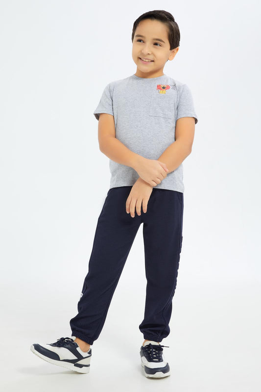 Redtag-Boys-Navy-Pique-Jaquard-Embosed-Track-Pant-BOY-Joggers,-Category:Joggers,-Colour:Navy,-Deals:New-In,-Dept:Boys,-Filter:Boys-(2-to-8-Yrs),-New-In-BOY-APL,-Non-Sale,-S23C,-Section:Boys-(0-to-14Yrs)-Boys-2 to 8 Years