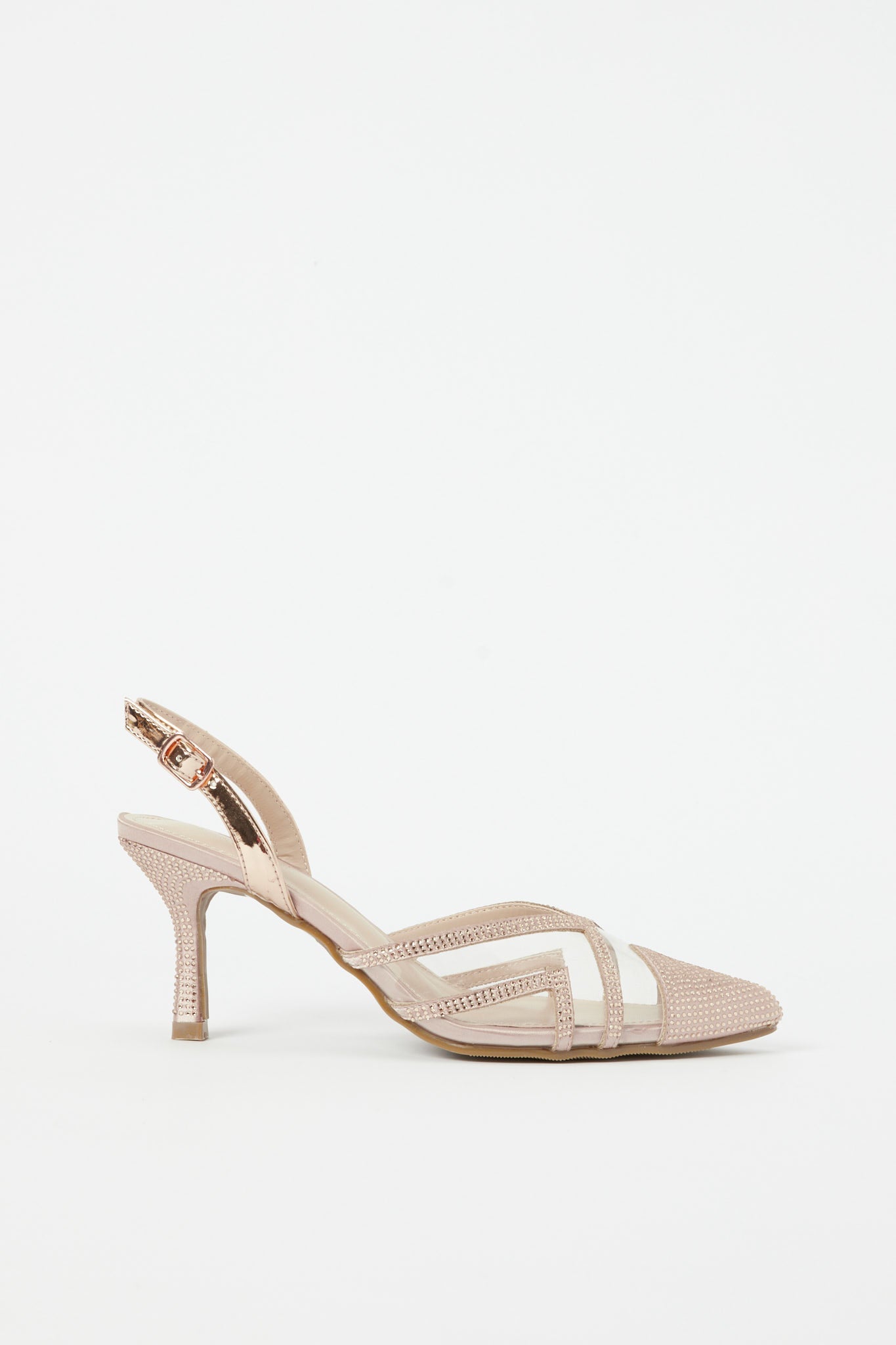 Redtag-Rose-Gold-Embellised-Slingback-Category:Shoes,-Colour:Gold,-Deals:New-In,-Filter:Women's-Footwear,-H1:FOO,-H2:LAD,-H3:SHO,-H4:FOS,-New-In-Women-FOO,-Non-Sale,-Promo:,-RMD,-S23B,-Season:S23B,-Section:Women,-Women-Formal-Shoes-Women's-