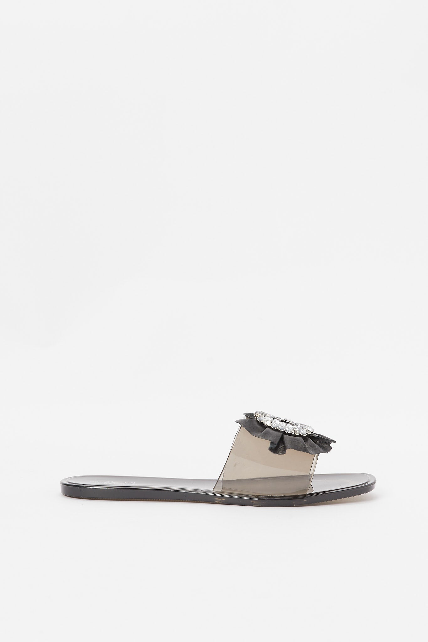Redtag-Black-Embellished-Buckle-Jelly-Mule-Category:Shoes,-Colour:Black,-Deals:New-In,-Filter:Women's-Footwear,-H1:FOO,-H2:LAD,-H3:SAF,-H4:FLF,-New-In-Women-FOO,-Non-Sale,-Promo:RMD,-RMD,-S23B,-Season:S23B,-Section:Women,-Women-Flip-Flops-Women's-