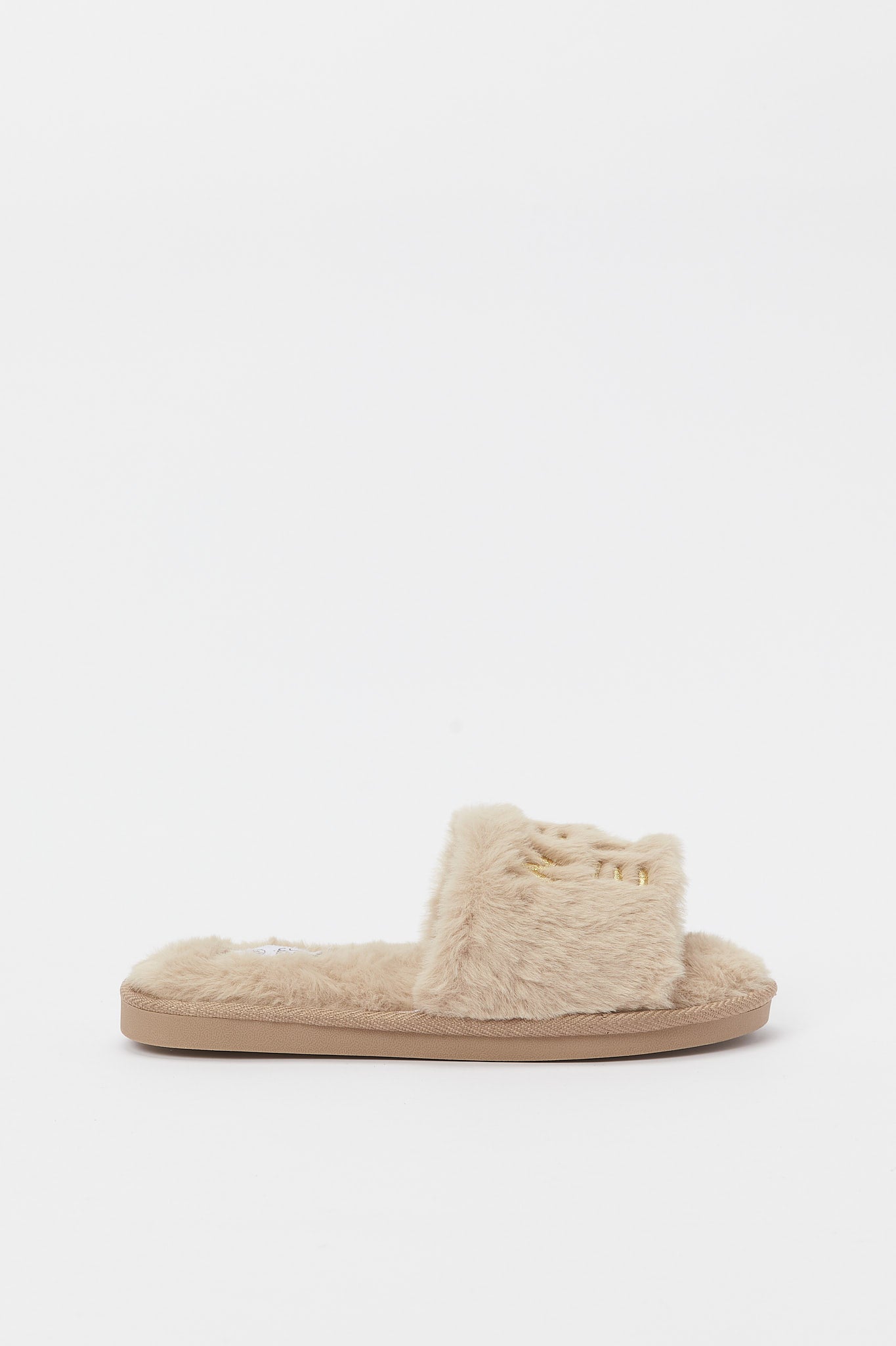 Redtag-Taupe-Slogan-Slide-Category:Shoes,-Colour:Taupe,-Deals:New-In,-Filter:Women's-Footwear,-H1:FOO,-H2:LAD,-H3:SLI,-H4:SLI,-N/A,-New-In-Women-FOO,-Non-Sale,-S23B,-Season:S23B,-Section:Women,-Women-Slippers-Women's-