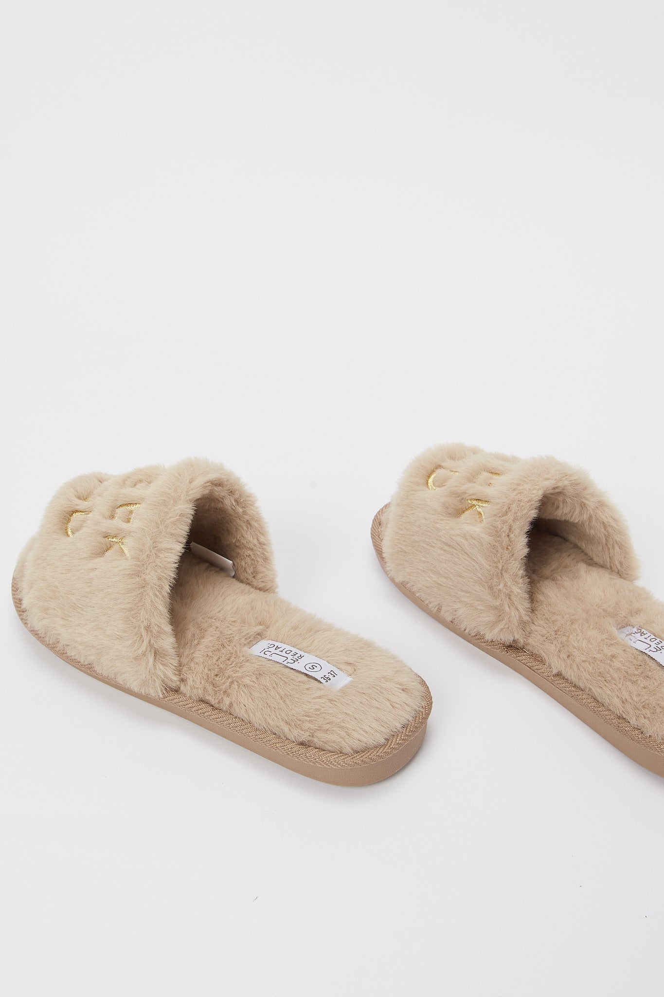 Redtag-Taupe-Slogan-Slide-Category:Shoes,-Colour:Taupe,-Deals:New-In,-Filter:Women's-Footwear,-H1:FOO,-H2:LAD,-H3:SLI,-H4:SLI,-N/A,-New-In-Women-FOO,-Non-Sale,-S23B,-Season:S23B,-Section:Women,-Women-Slippers-Women's-