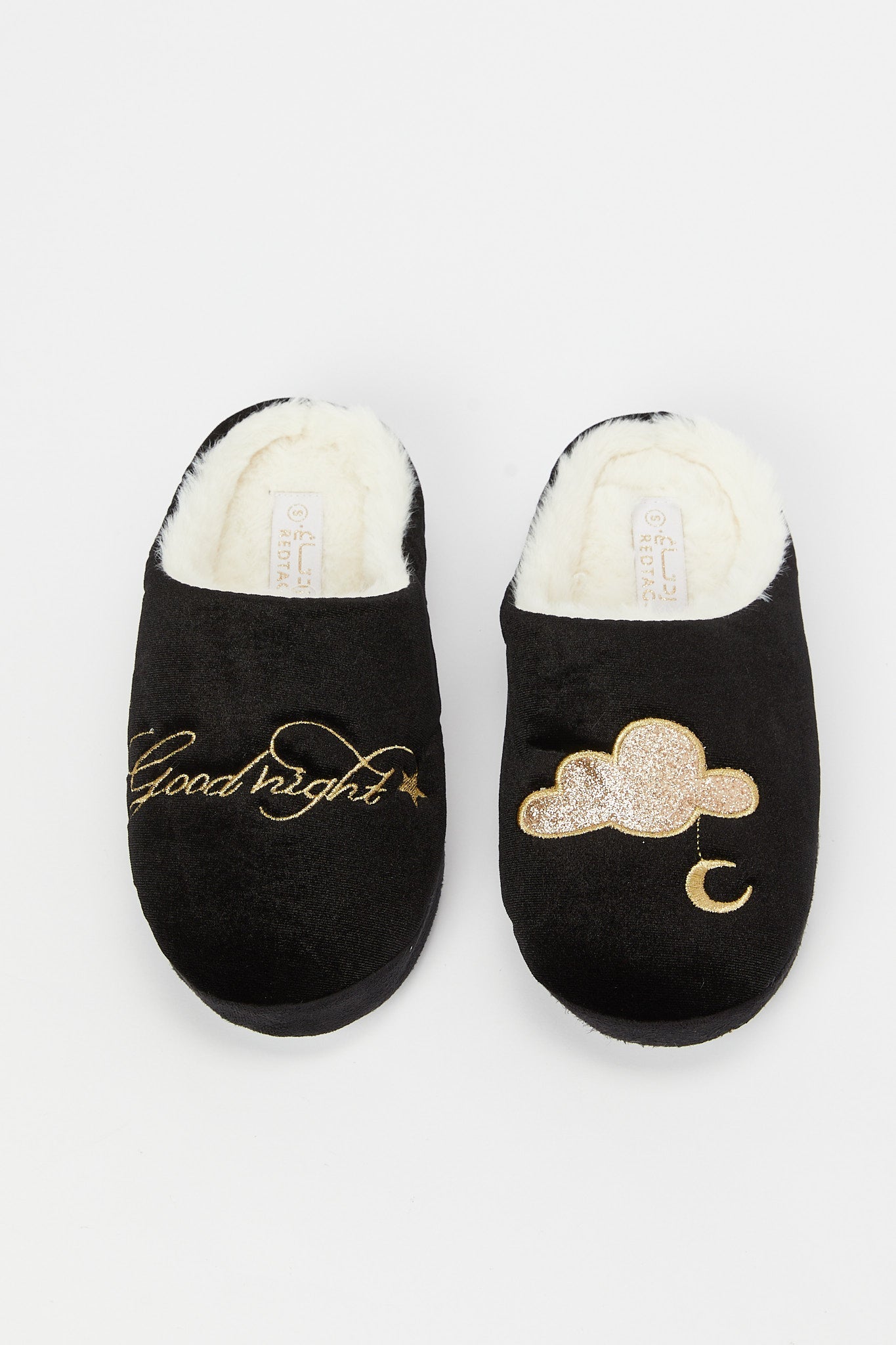 Redtag-Black-Slogan-Slipper-Category:Shoes,-Colour:Black,-Deals:New-In,-Filter:Women's-Footwear,-H1:FOO,-H2:LAD,-H3:SLI,-H4:SLI,-N/A,-New-In-Women-FOO,-Non-Sale,-S23B,-Season:S23B,-Section:Women,-Women-Slippers-Women's-