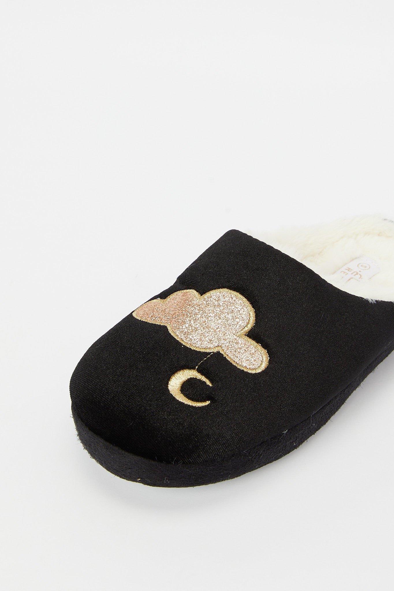 Redtag-Black-Slogan-Slipper-Category:Shoes,-Colour:Black,-Deals:New-In,-Filter:Women's-Footwear,-H1:FOO,-H2:LAD,-H3:SLI,-H4:SLI,-N/A,-New-In-Women-FOO,-Non-Sale,-S23B,-Season:S23B,-Section:Women,-Women-Slippers-Women's-