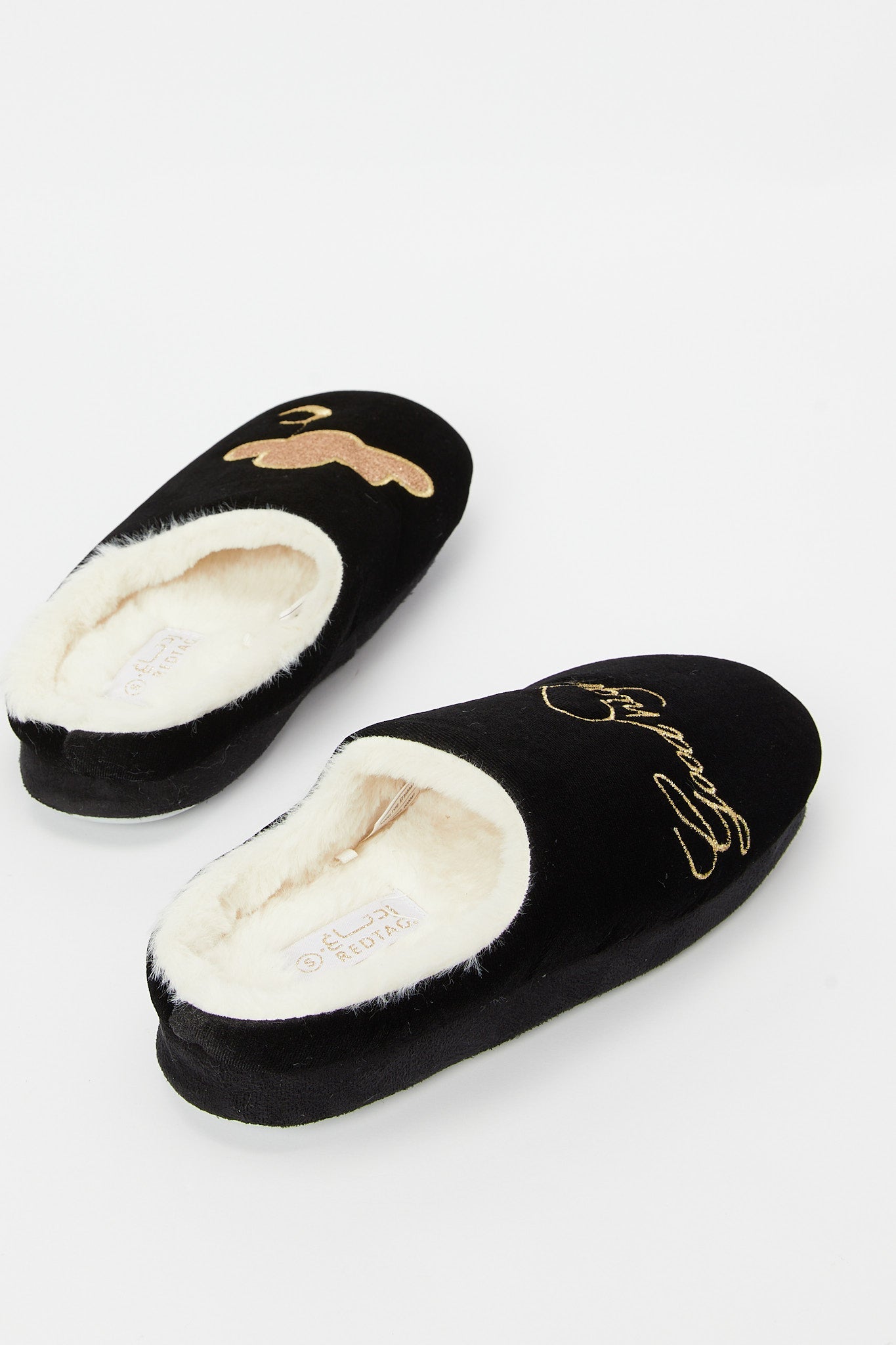 Redtag-Black-Slogan-Slipper-Category:Shoes,-Colour:Black,-Deals:New-In,-Filter:Women's-Footwear,-H1:FOO,-H2:LAD,-H3:SLI,-H4:SLI,-N/A,-New-In-Women-FOO,-Non-Sale,-S23B,-Season:S23B,-Section:Women,-Women-Slippers-Women's-